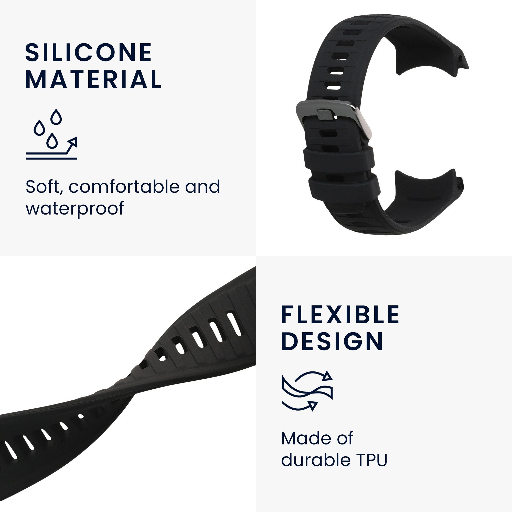 Fitnesstracker 2X Instinct für Solar, Uhrenarmband Armband Ersatzarmband kwmobile Band Garmin Silikon - Fitness