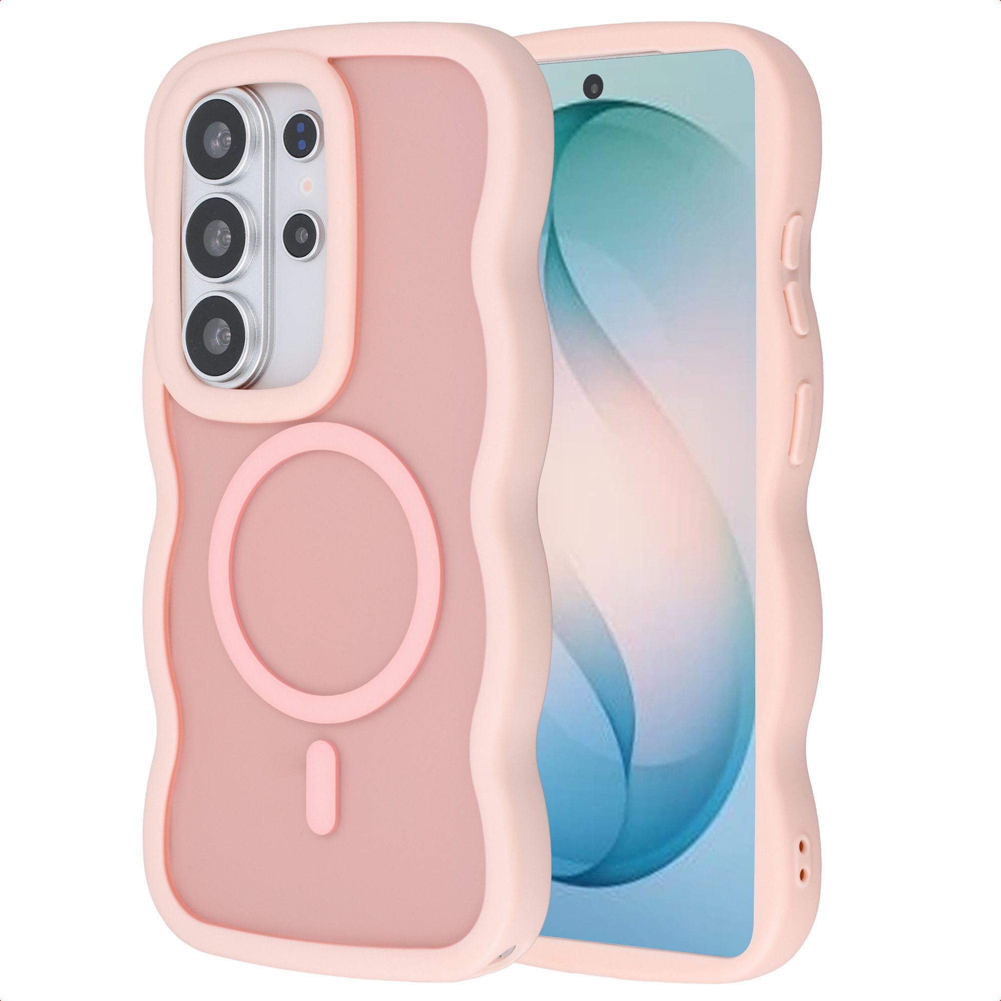 Selencia Backcover Selencia Wavy Backcover mit MagSafe Samsung Galaxy S26 Ultra - Soft Pi