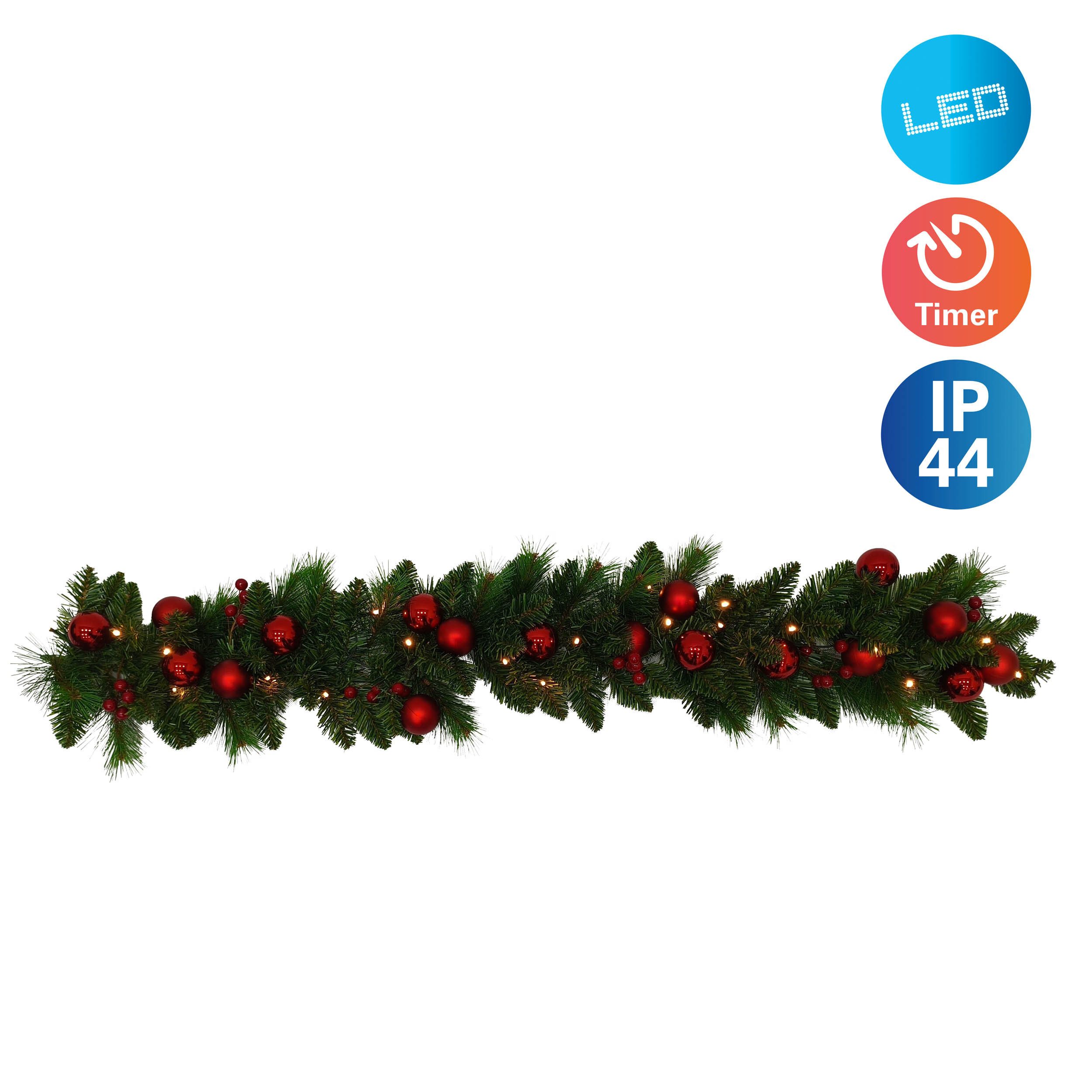 näve LED-Girlande Noel, Batteriefach mit Ein- / Ausschalter, inkl. Timer (6on/18off)