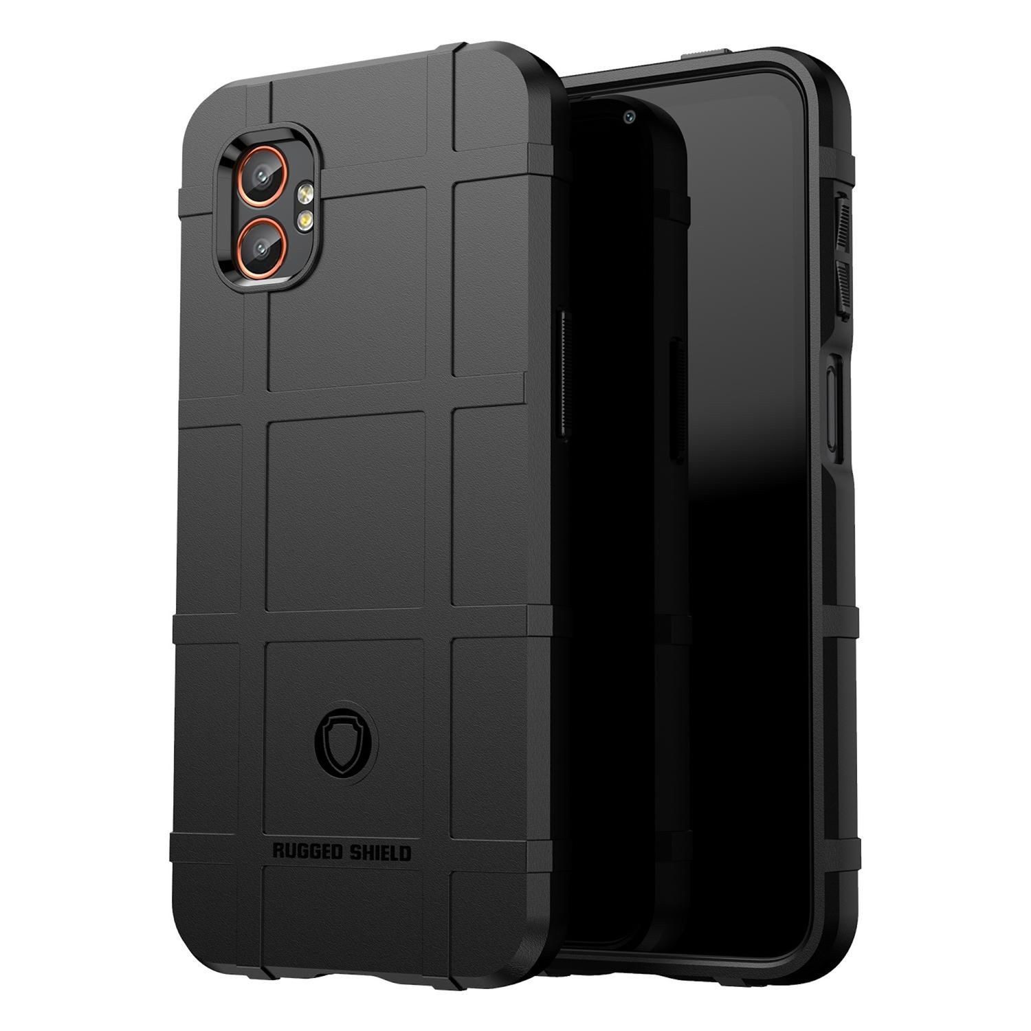 Wigento Handyhülle Für Samsung Galaxy XCover 7 Pro Rugged Shield Schock TPU Hülle Schwarz, Stoßfeste Outdoor-Hülle im Rugged Shield Design