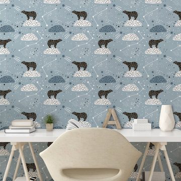 Abakuhaus Vinyltapete selbstklebendes Wohnzimmer Küchenakzent, Konstellation Polar Bear Sterne