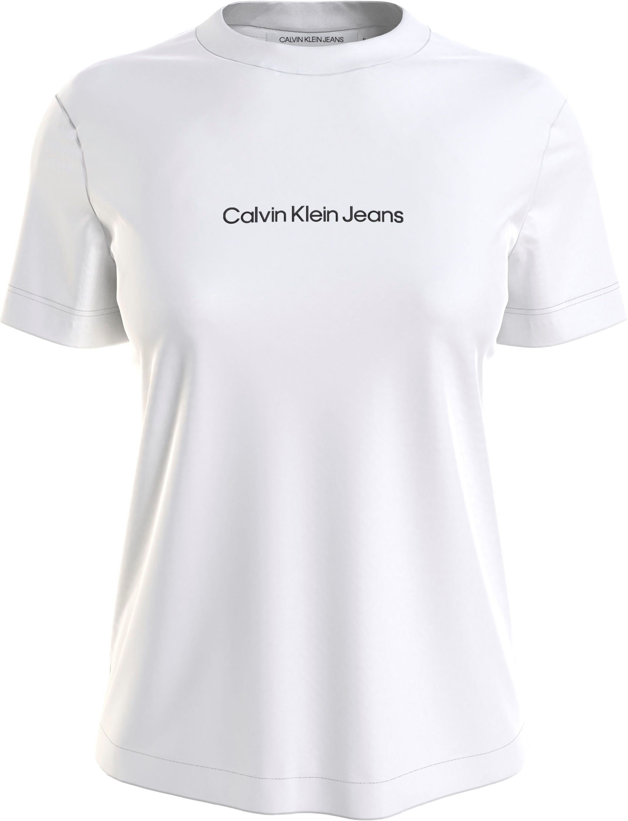 aus T-Shirt Klein reiner Jeans Calvin weiß Baumwolle