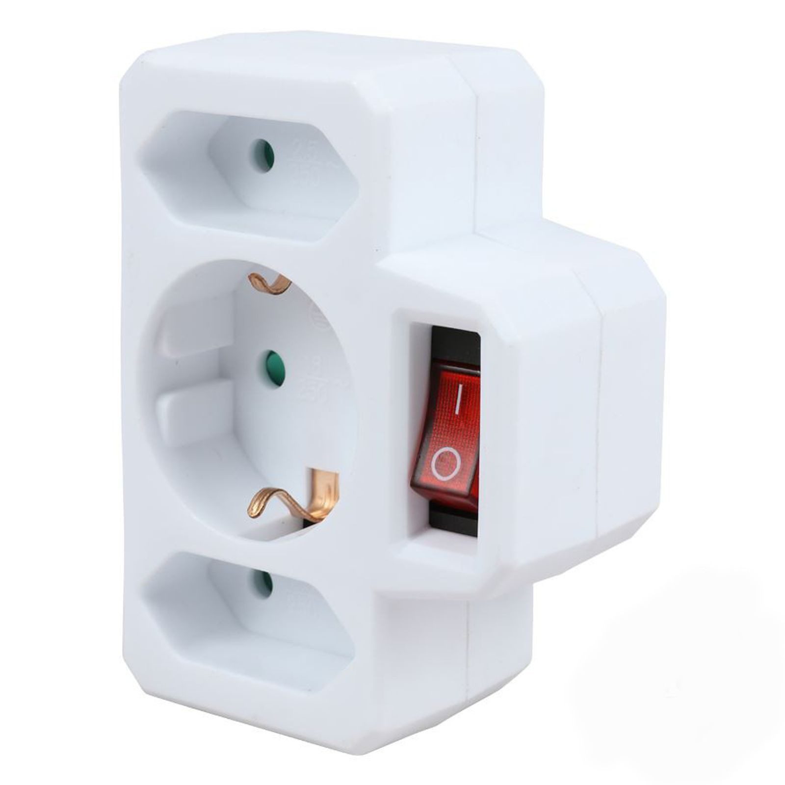 BURI Steckdosen Adapter 3-fach Mehrfachstecker Mehrfachsteckdose Verteiler Mehrfachsteckdose