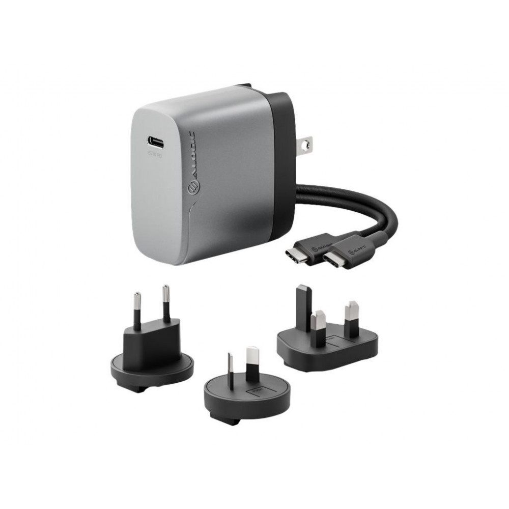 ALOGIC ALOGIC Reiseladegerät USB Type-C (67W) Ladegerät USB-Ladegerät (Reiseladegerät, WCM1X67-SGR, Hochwertiges Design in Schwarz und Space-grau)