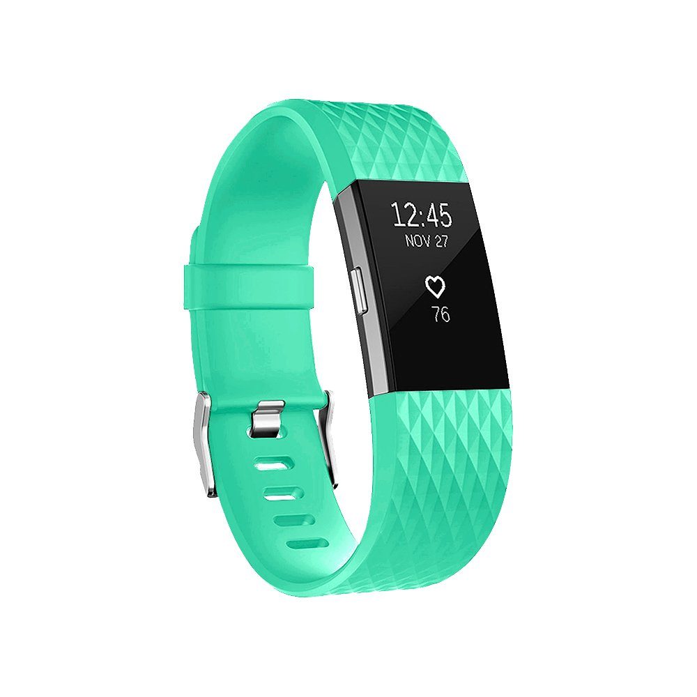 Wigento Für Fitbit Charge 2 Kunststoff / Silikon Armband für Männer / Größe  L Türkis Uhr Fitnessband online kaufen | OTTO