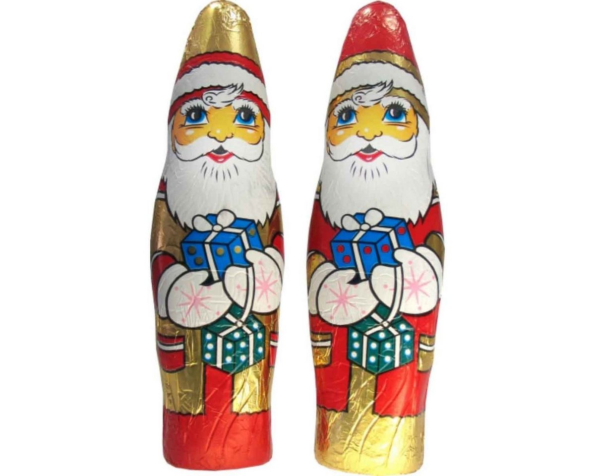 WAWI Schokolade, WAWI Weihnachtsmann mit Geschenk Hohlfigur aus Vollmilch 60g