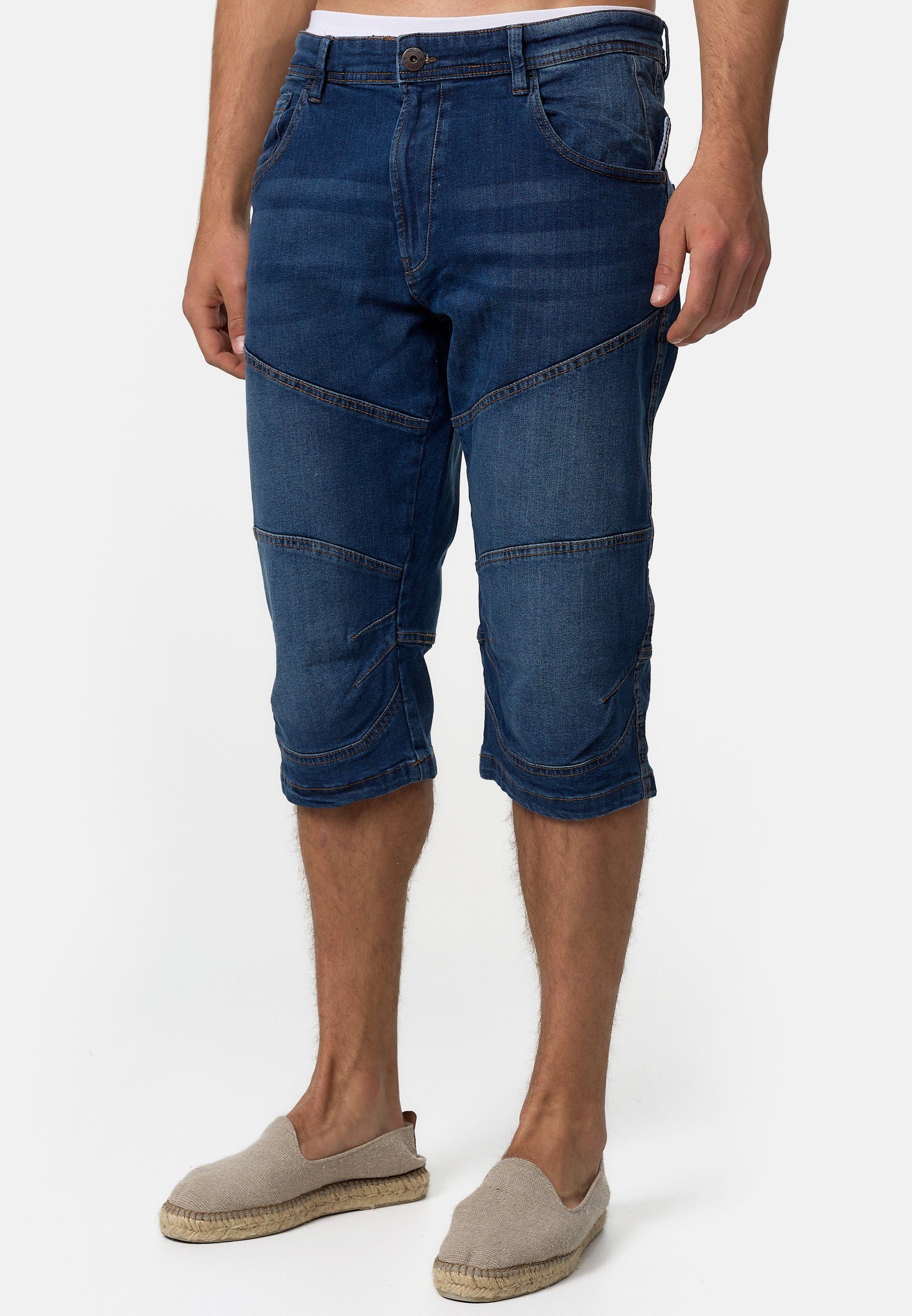 Indicode 3/4-Jeans Herren Fortune Herrenshorts Jeansshorts Shorts 3/4 Jeansshorts mit 5 Taschen