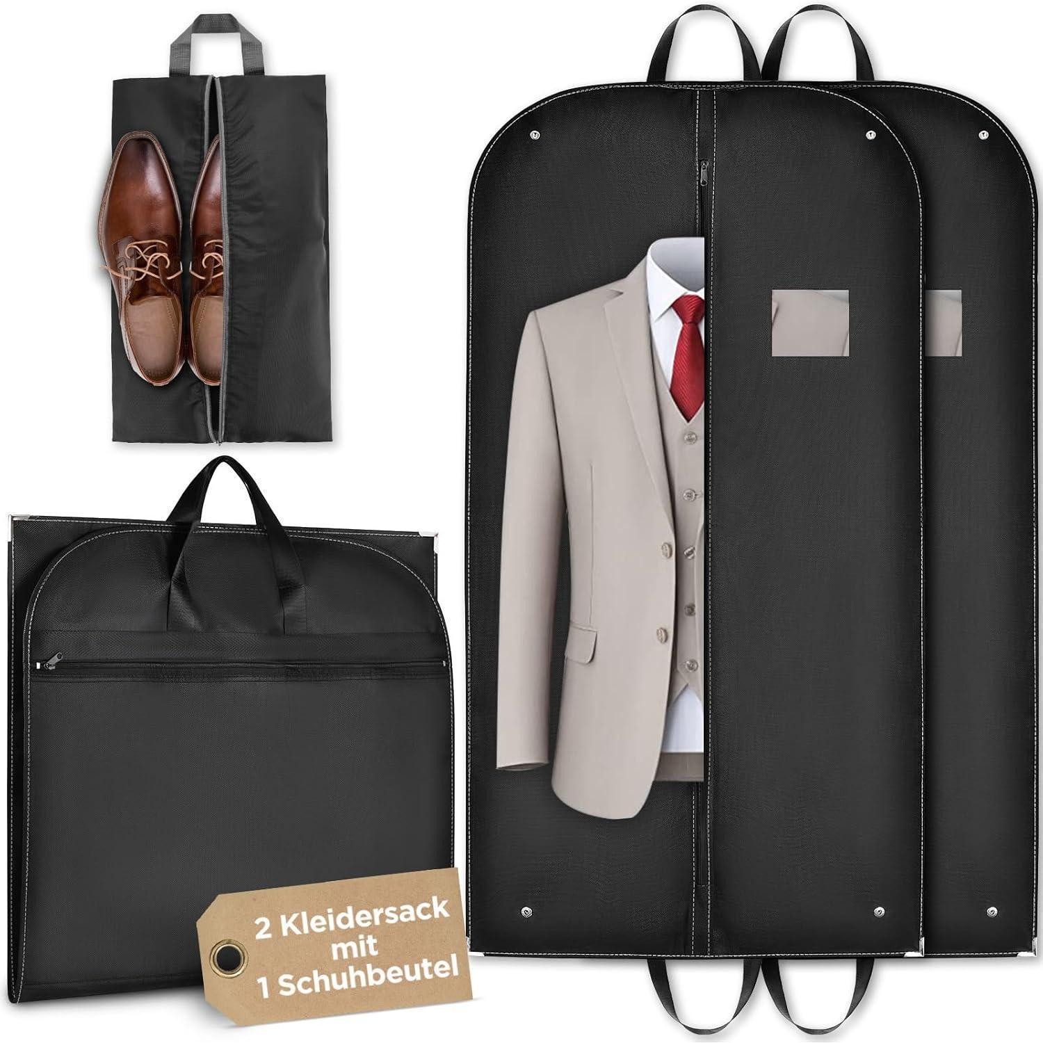 Kleidersack Kleidersack 2er-Set Schwarz 110x60cm mit Schuhbeutel