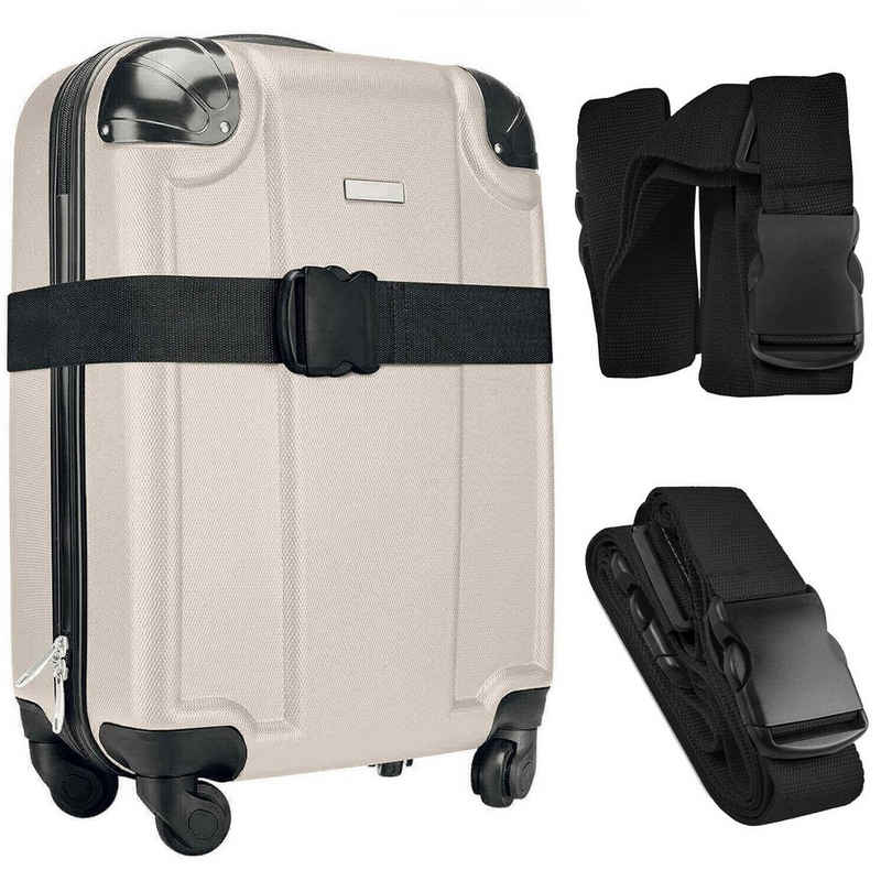 VERCO Koffergurt Gepäckgurt Koffergürtel Kofferband, (1-tlg), Gepäckband Kofferriemen für die Reise in der Farbe Schwarz