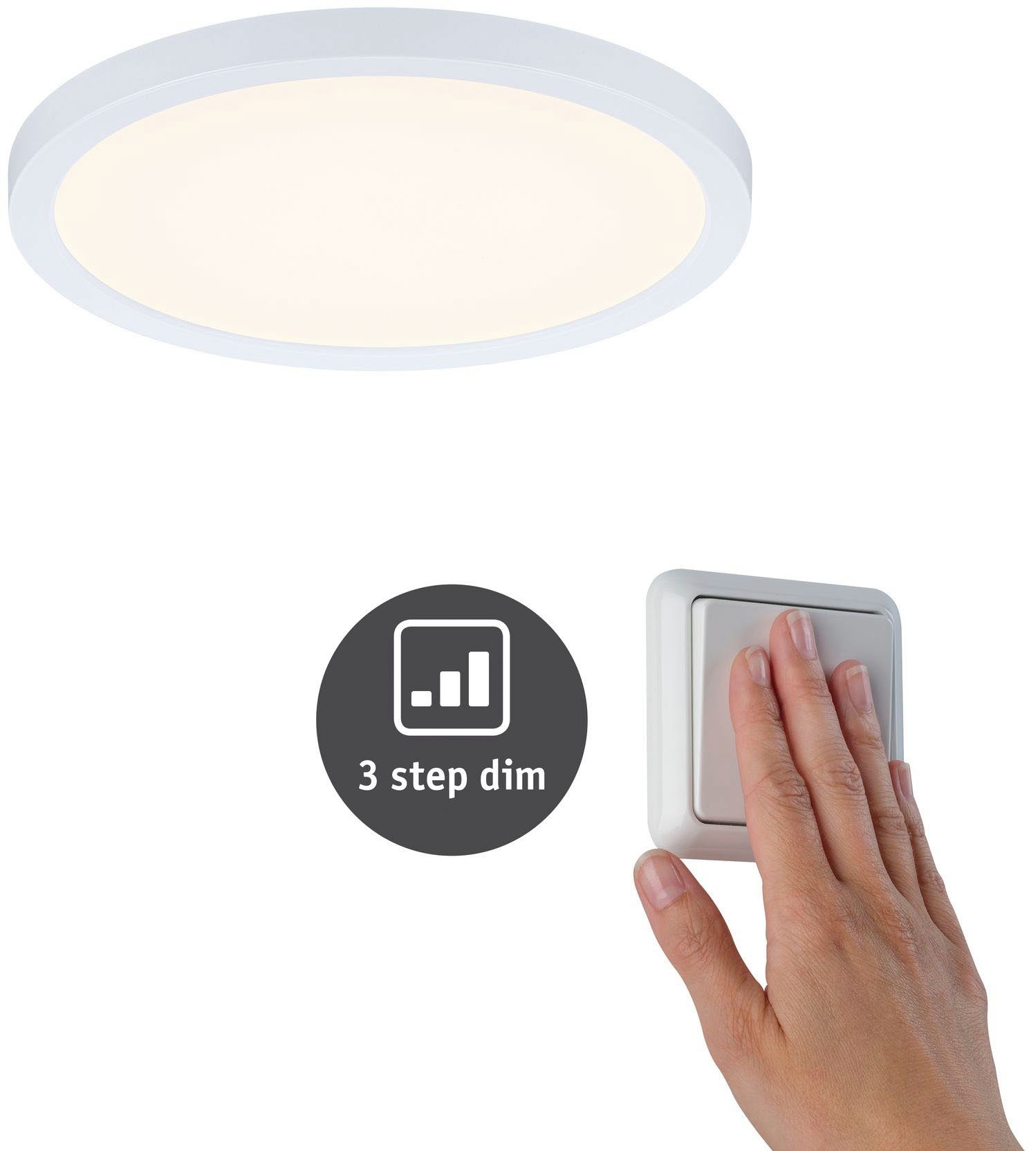 Paulmann LED Einbauleuchte Areo, mehrere Helligkeitsstufen, LED fest integriert, Warmweiß, LED-Modul, 3-Stufen-dimmbar