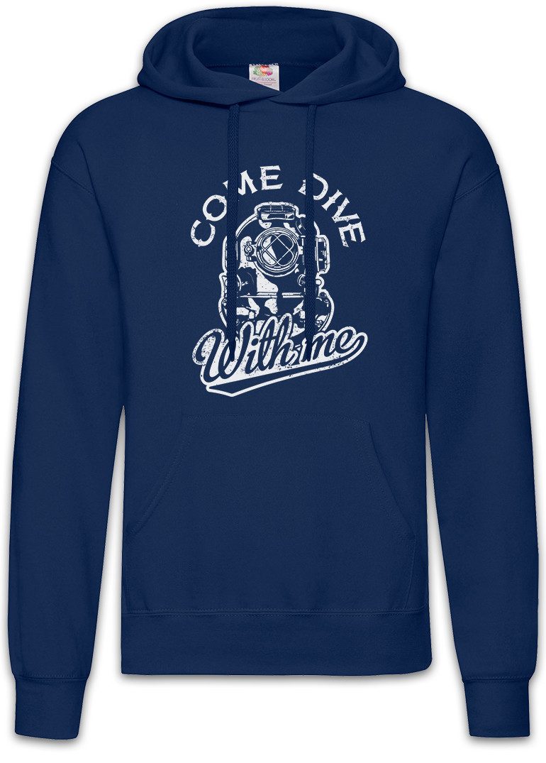 Hoodie Come Dive With Me Herren Hoodie Taucher Tauchen Vintage Diver Diving