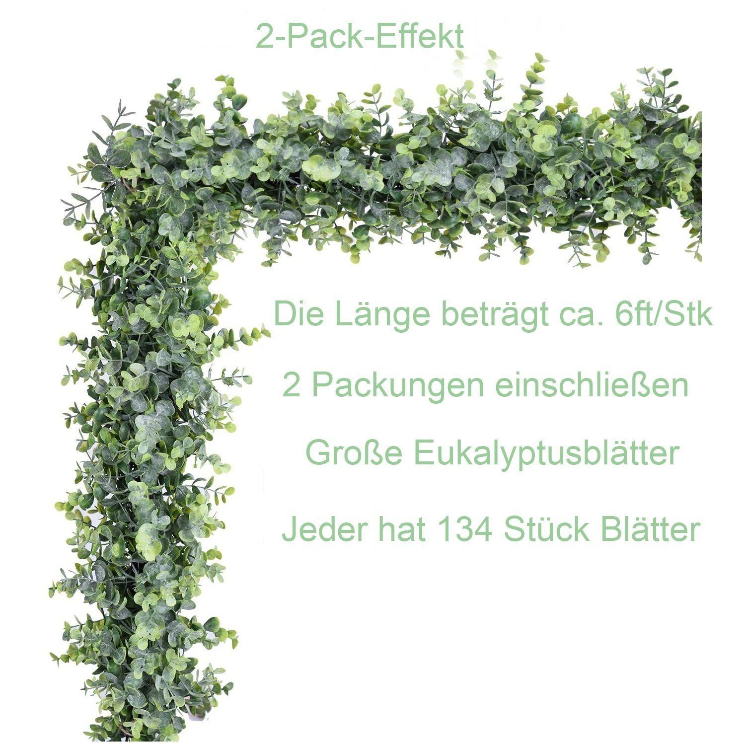 Künstliche zggzerg Eukalyptus-Girlande, künstliche Ranken Gras, Kunstpflanze