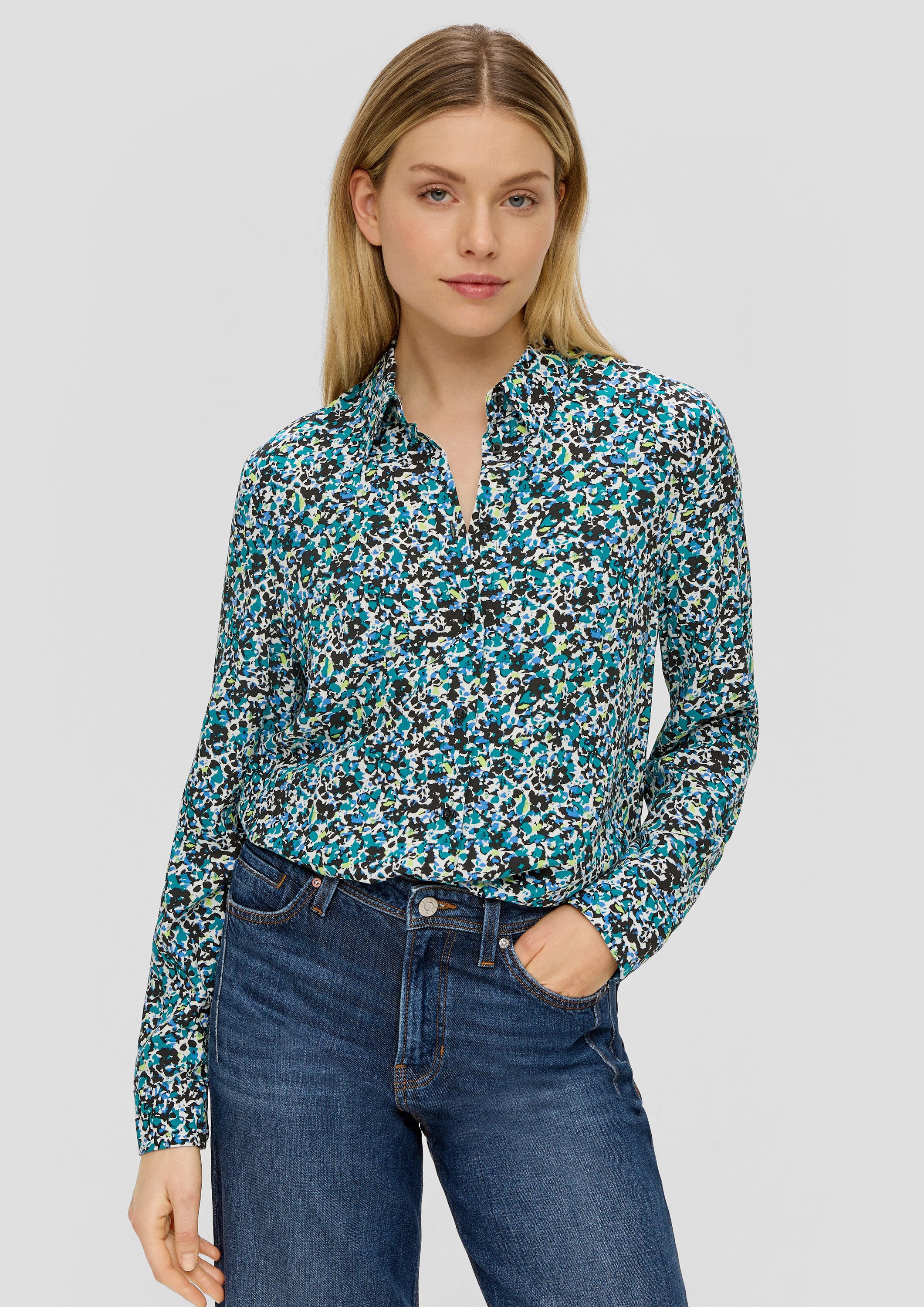 s.Oliver Langarmbluse Bluse Gemusterte Bluse aus günstig online kaufen