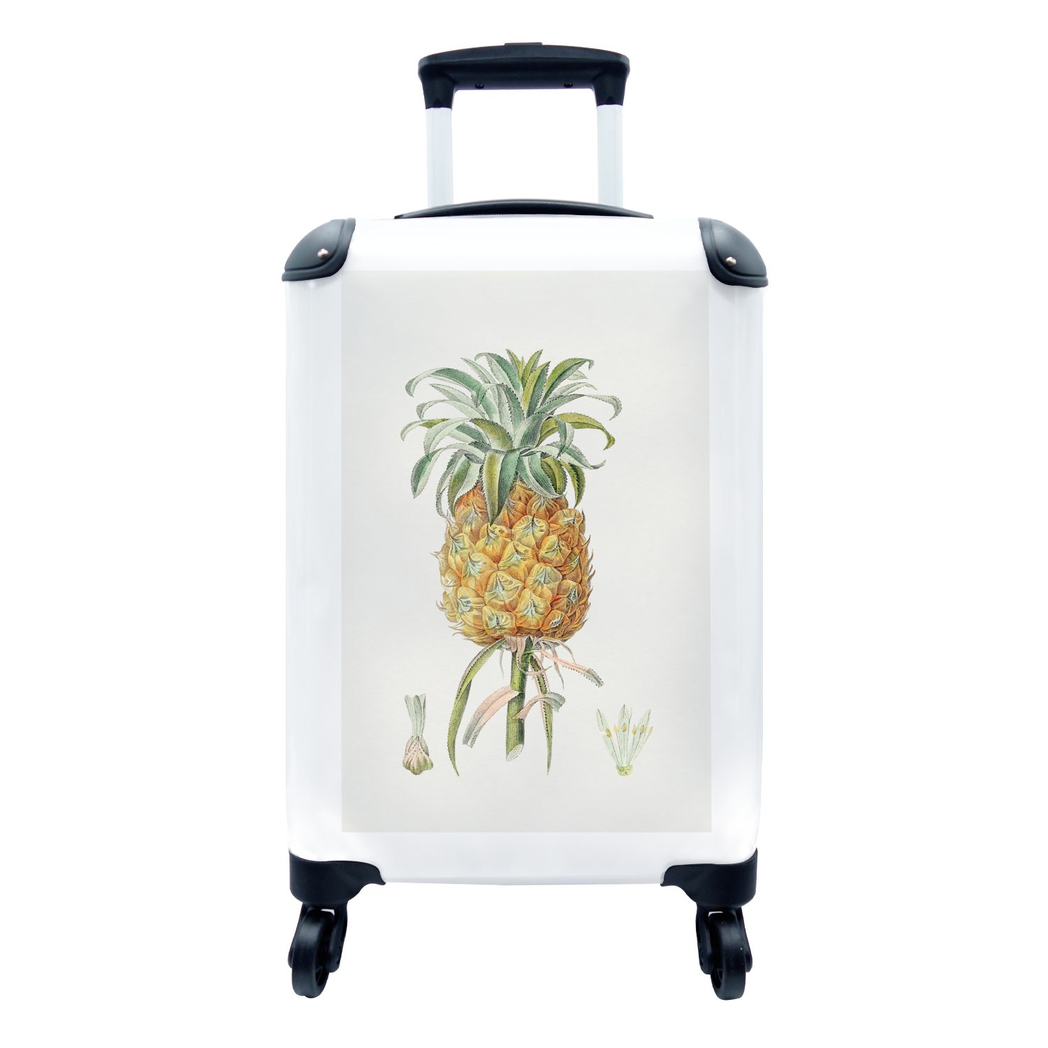 MuchoWow Handgepäckkoffer Ananas - Obst - Lebensmittel, 4 Rollen, Reisetasche mit rollen, Handgepäck für Ferien, Trolley, Reisekoffer