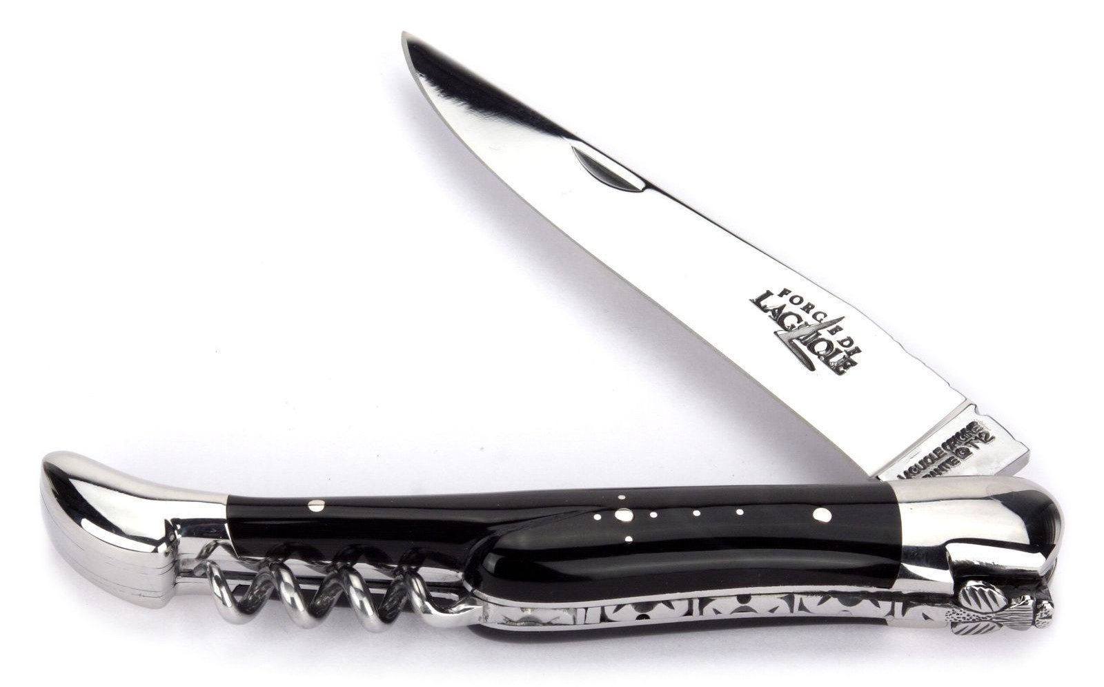 Forge de Laguiole Карманные ножи 22121 F IN BN BRI, "Collection" - Griff 12cm Hornspitze - Korkenzieher - Stahl glänzend