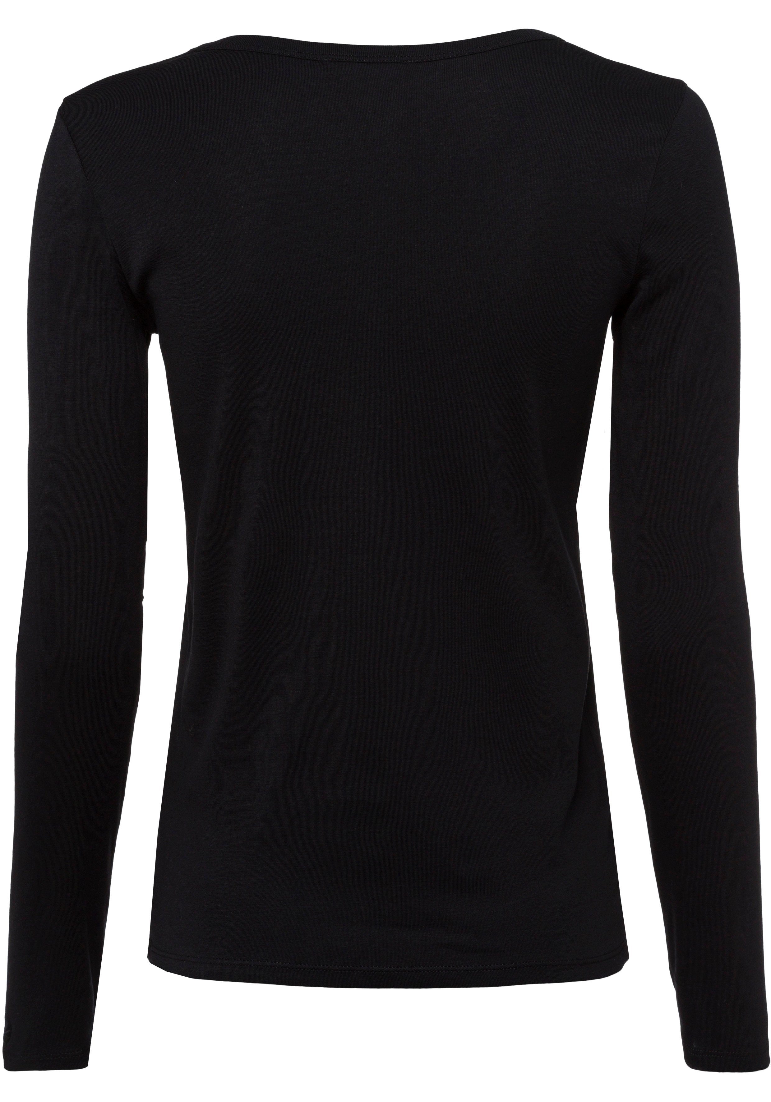 United Colors of Benetton Langarmshirt im Basic-Look schwarz