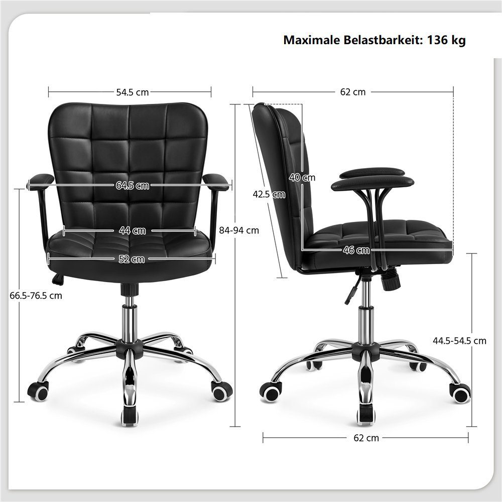 Yaheetech Drehstuhl, Bürostuhl Ergonomischer Schreibtischstuhl Bürosessel günstig online kaufen