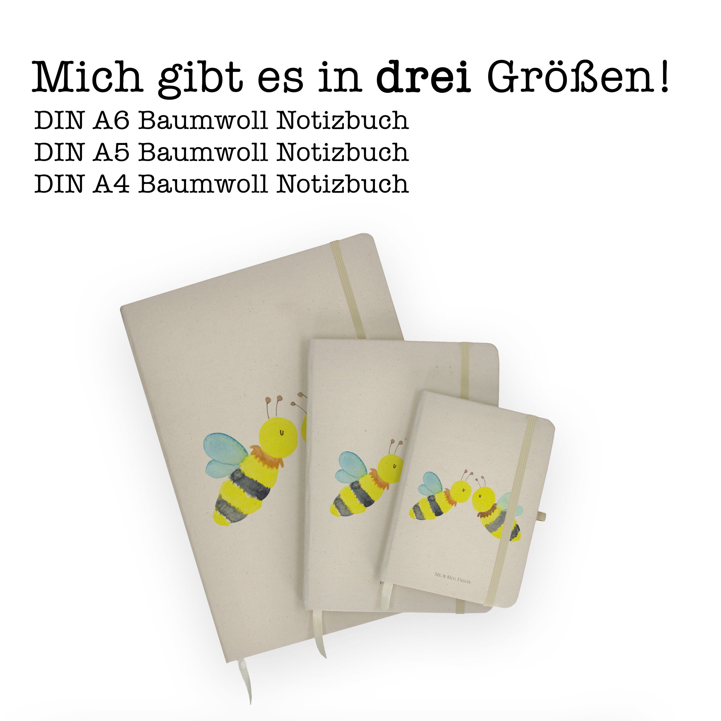 Mr. & Mrs. Panda Notizbuch - Transparent - Skizz Biene Liebe Hummel, Notizheft, Geschenk, Wespe