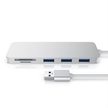 Primewire USB-Adapter USB-C zu USB 3.0 Typ A, microSD, SD, 15 cm, 3-Port USB 3.2 Gen1 Hub inkl. Kartenlesegerät microSD/SD Karten Slot
