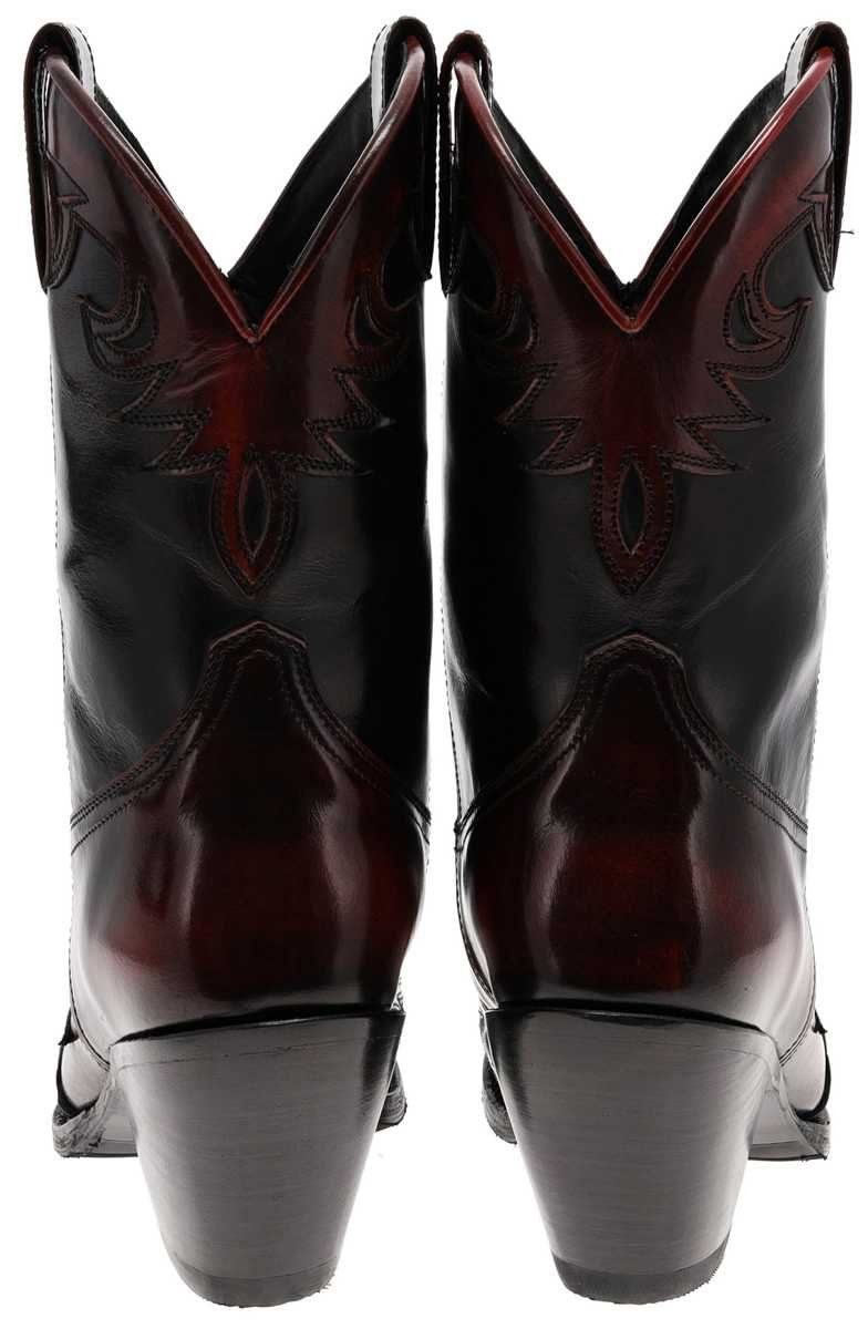 Schuhe Klassische Stiefeletten Sendra Boots 17448 Schwarz Rot Stiefelette Rahmengenähter Damen Westernstiefelette