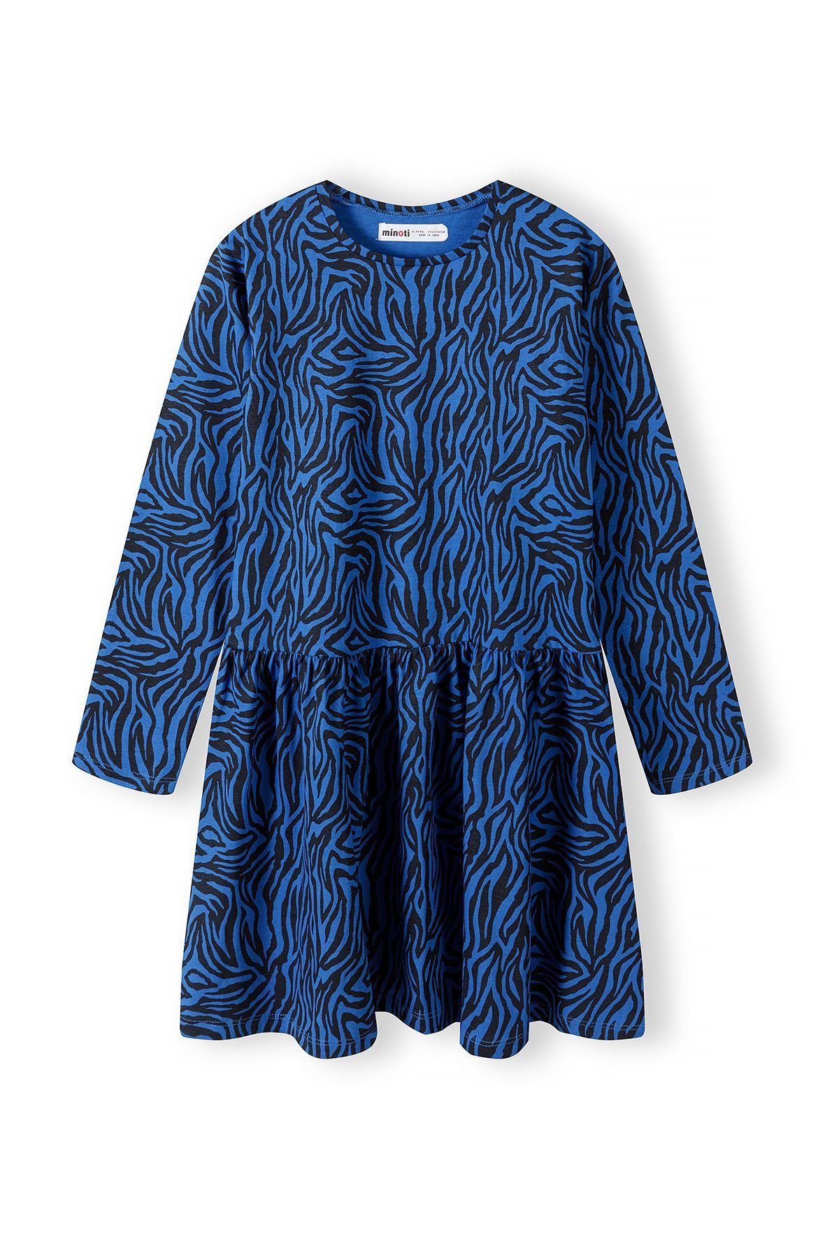 MINOTI Jerseykleid Langarmkleid mit Print (3y-14y) Königsblau