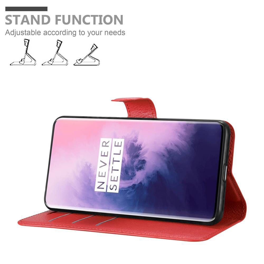 Cadorabo Handyhülle für OnePlus 7 PRO Hülle OnePlus 7 PRO, Hülle Schutzhülle mit Standfunktion, Kartenfach und Magnetverschluss