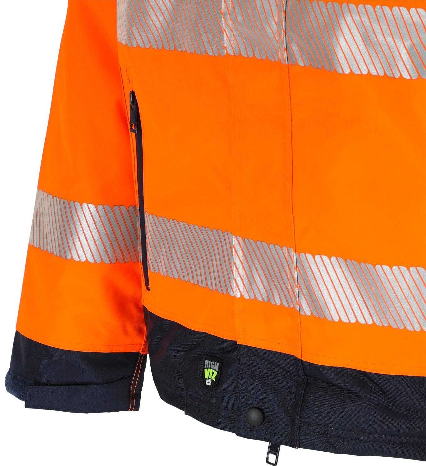 Reissverschlusstaschen viele HIGH VIZ Herock winddicht, atmungsaktiv, orange Hodor Regenjacke, Arbeitsjacke