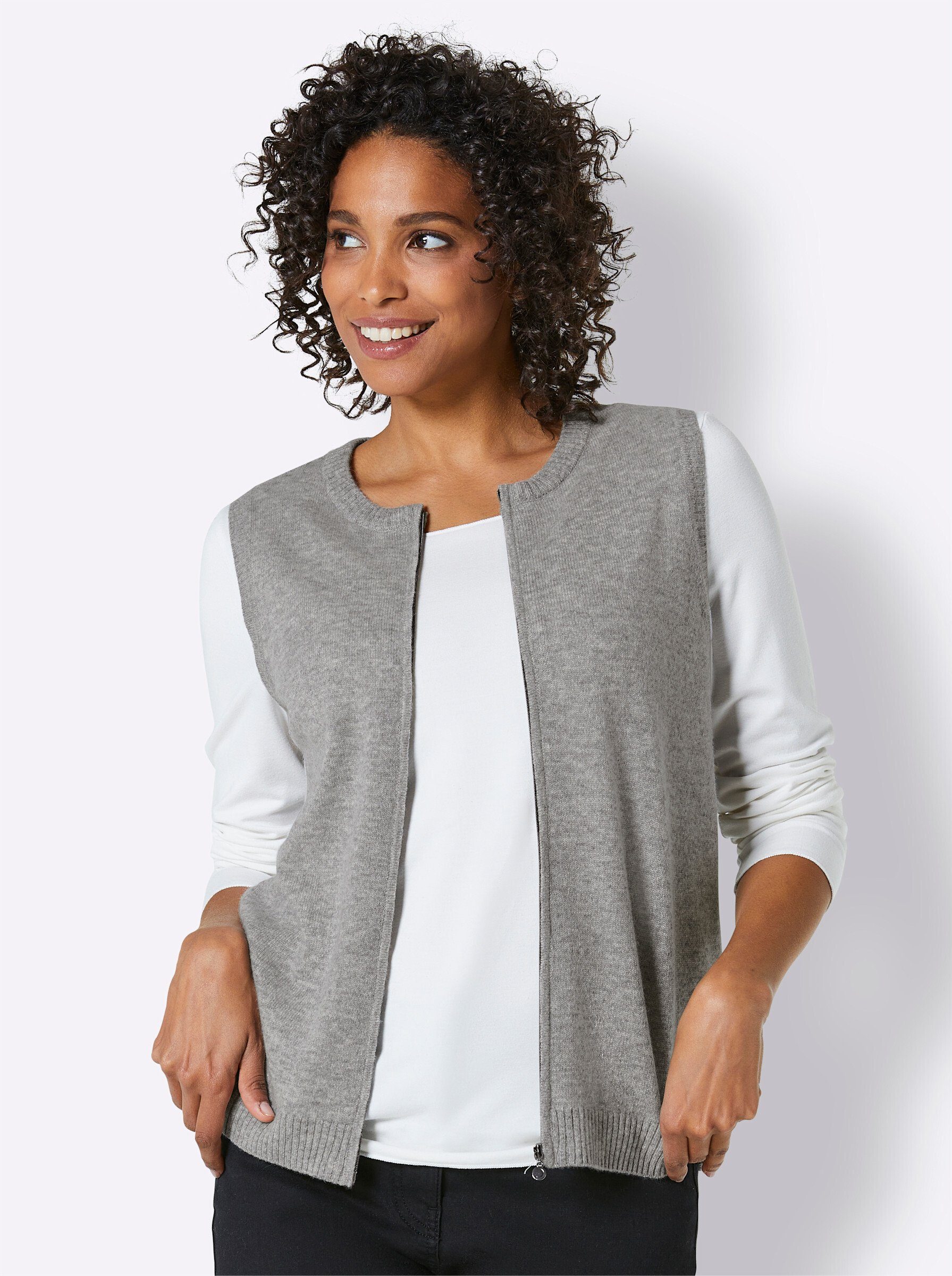 Damen Anzugweste Business - ärmellose Blazerweste Mit Knopfleiste