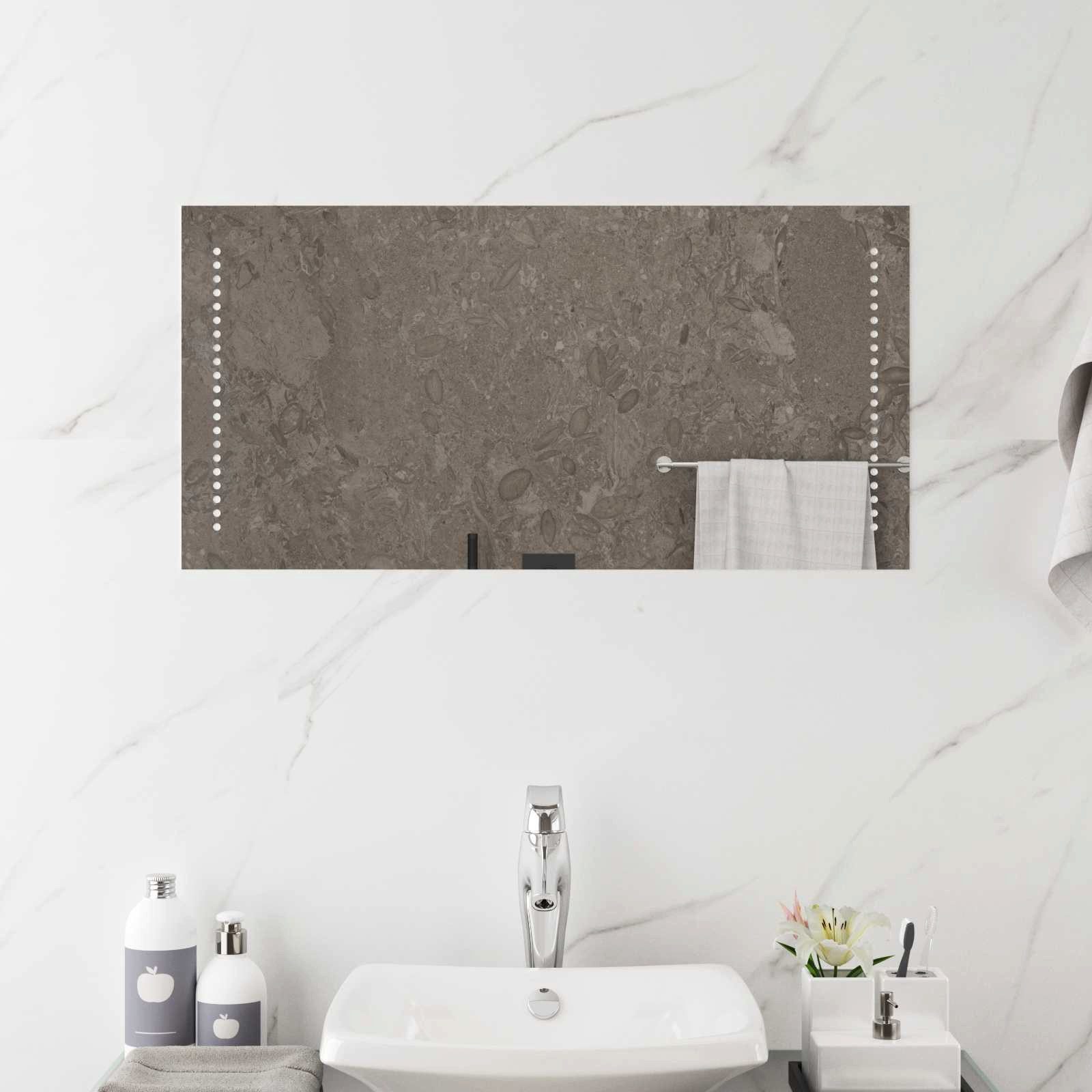 vidaXL Spiegel LED-Badezimmerspiegel Transparent 80 x 40 cm Gehärtetes Glas (1-St)