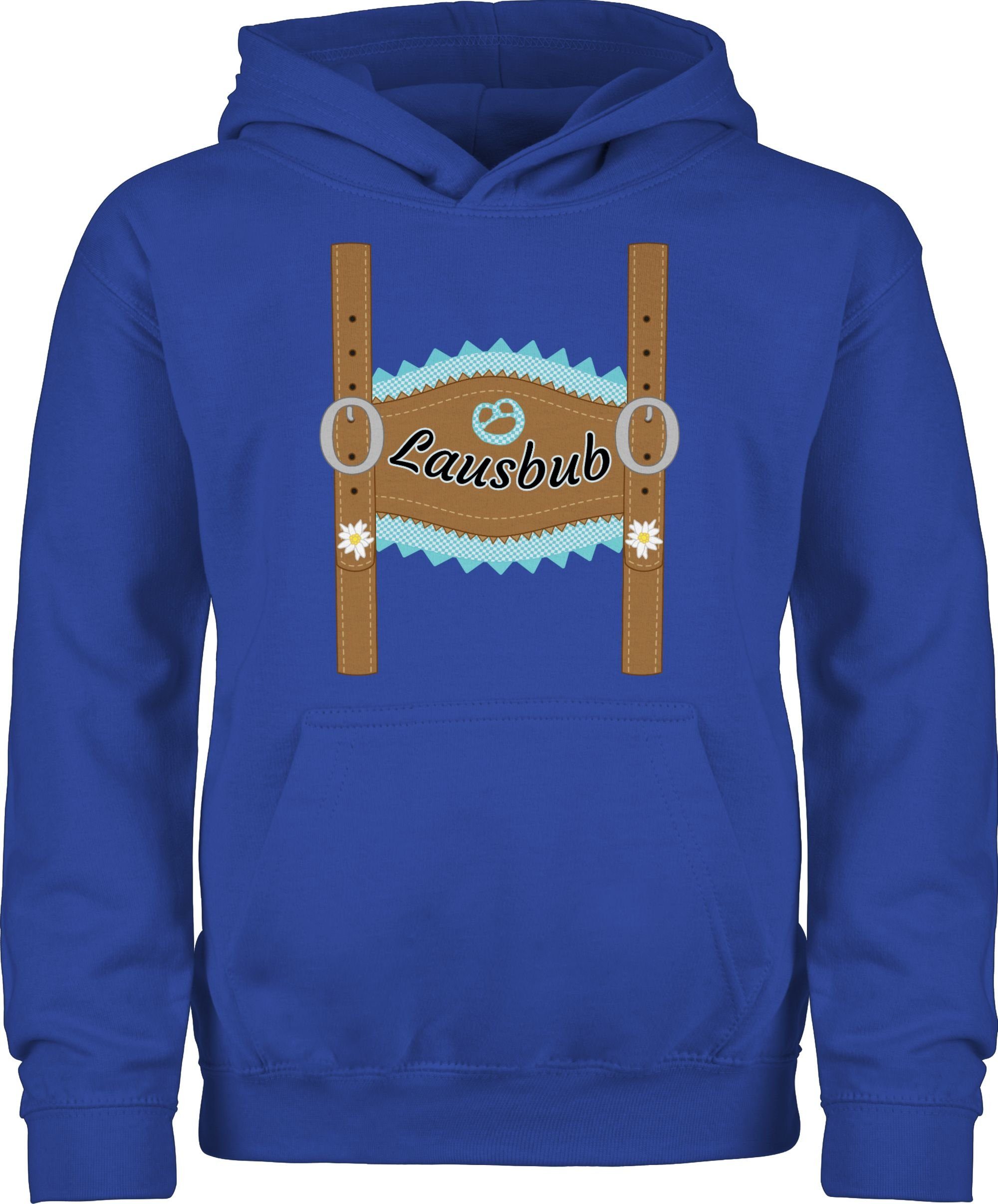 Royalblau Oktoberfest Kinder 1 für Outfit Mode Lausbub Lederhose Hoodie Shirtracer