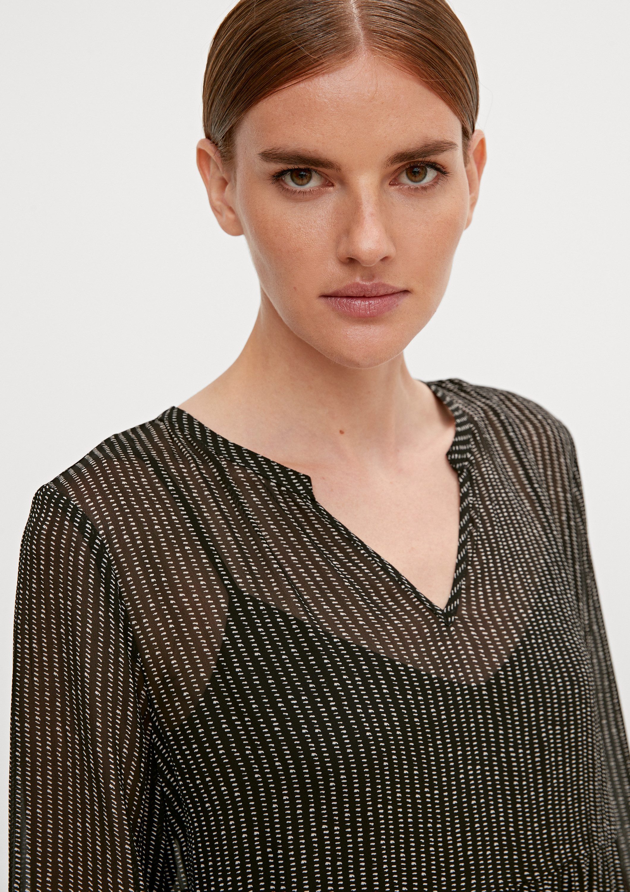 comma Minikleid Kleid Kleid aus Viskosecrêpe