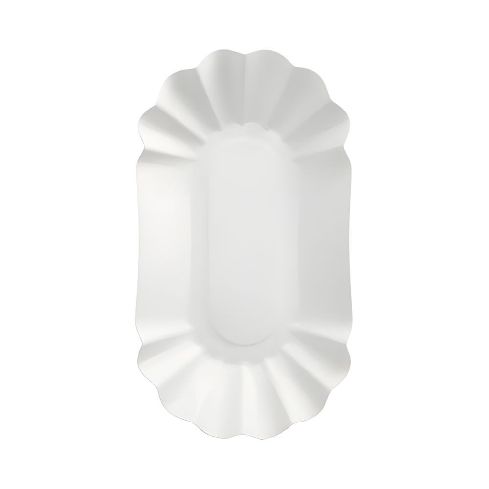 PAPSTAR Einwegschale Schalen, Pappe pure oval 10,5 cm x 20 cm x 3,5 cm weiss 250 Stk, Pappe aus Frischfaser
