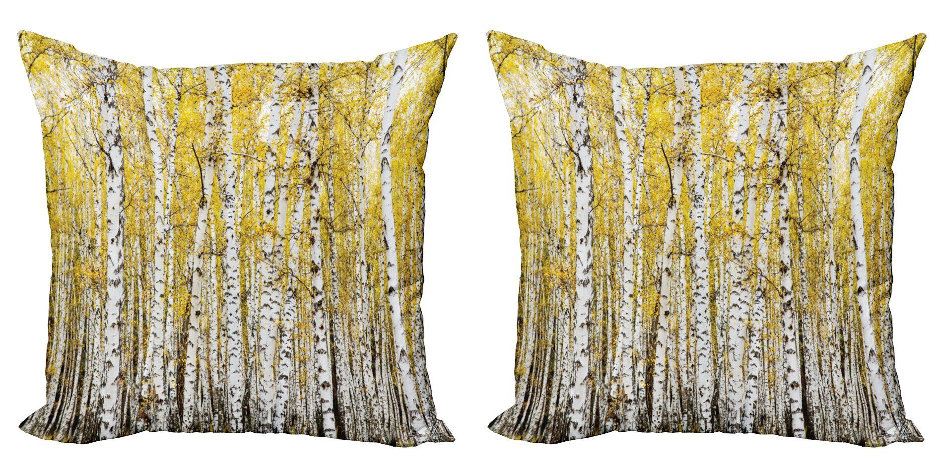 Kissenbezüge Modern Accent Doppelseitiger Digitaldruck, Abakuhaus (2 Stück), Herbst Wald Golden Leaves