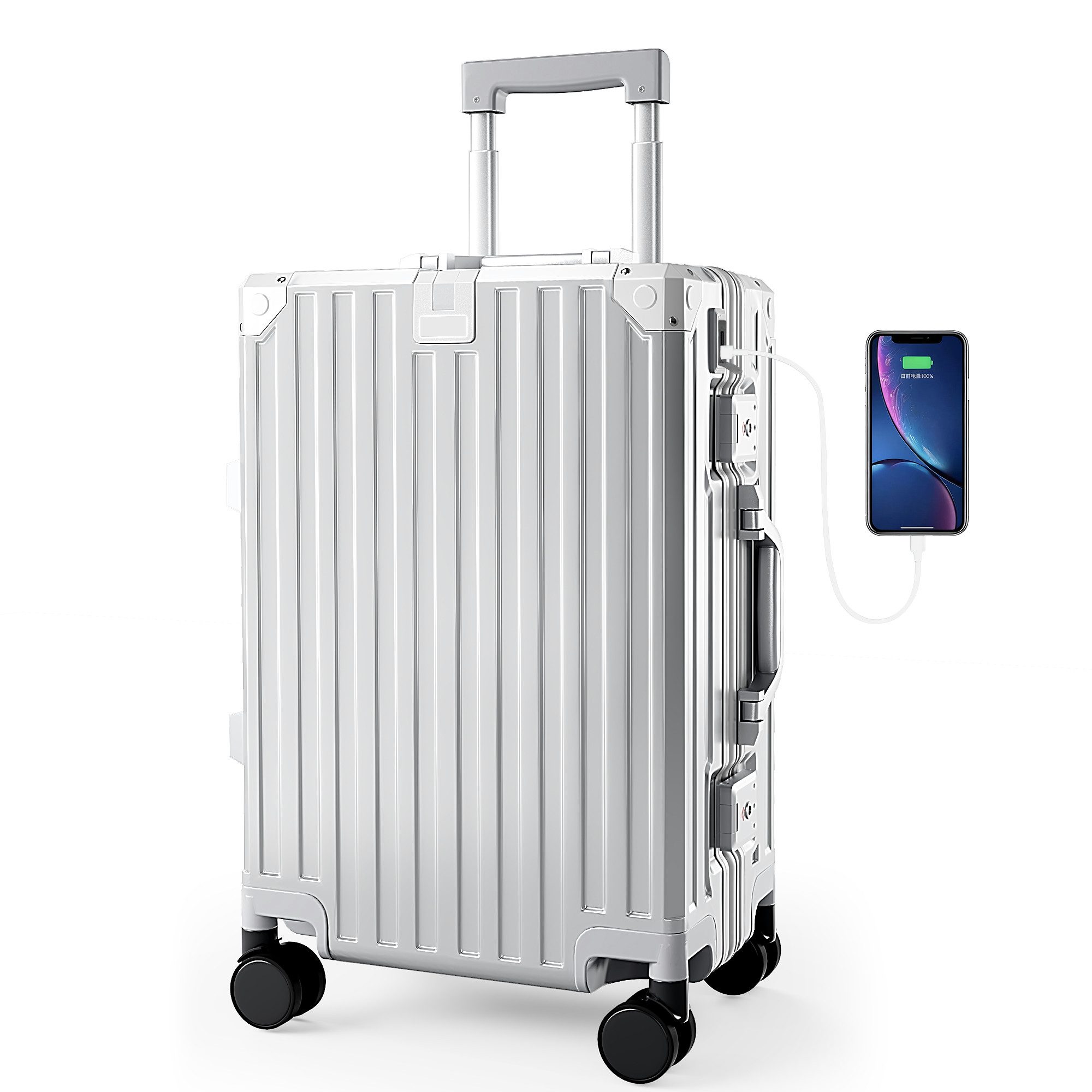ALPHA CAMP Koffer Hartschalenkoffer (20, 24, 28 Inch) Reisekoffer mit Rollen, Polycarbonat Handgepäck Luggage mit TSA Schloss & Aluminium Rahmen
