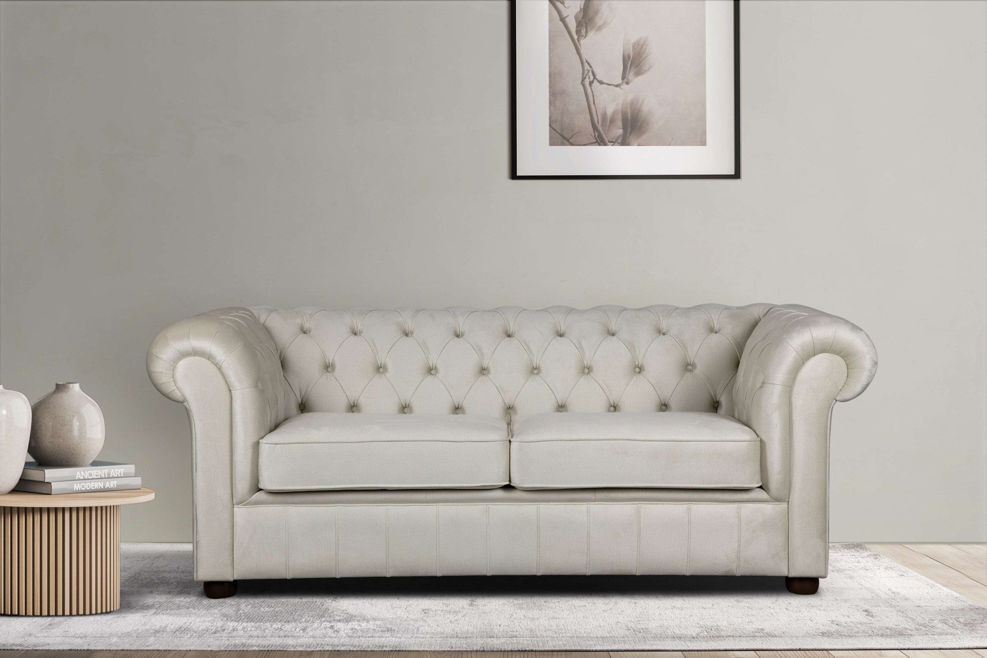 Home affaire 3-Sitzer CHARENTE, optionale Schlafsofa, Chesterfield-Sofa, Bettfunktion, mit edler Knopfheftung und typischen Armlehnen, B/T/H 198/89/74 cm