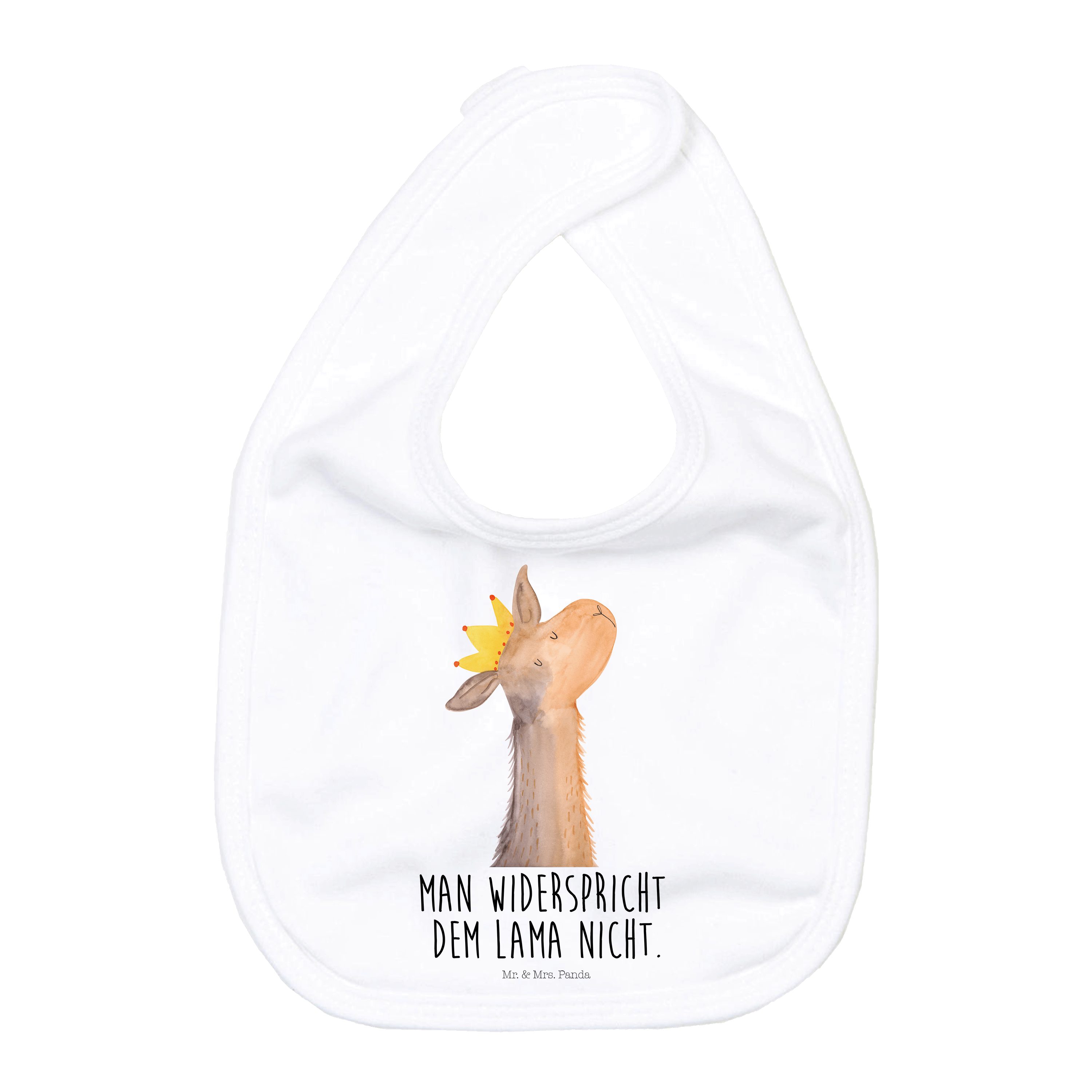 Tragetuch Lamakopf König - Weiß - Geschenk, Geschenkidee für Babyparty, Lätzche