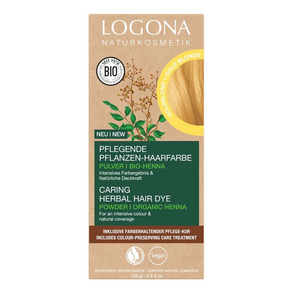 LOGONA Haarfarbe Pflegende Pflanzen-Haarfarbe Pulver - Goldblond 100g