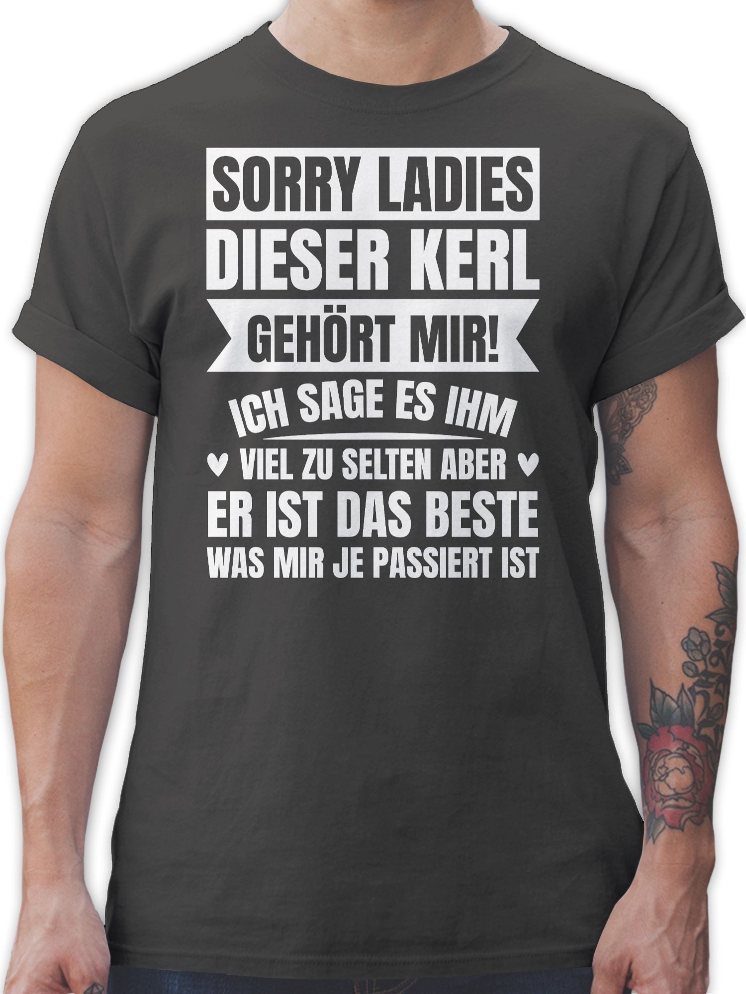 Shirtracer T-Shirt Sorry Ladies! Dieser Kerl gehört mir - Lustiges Valentinstagsgeschenke Valentinstag Partner Liebe