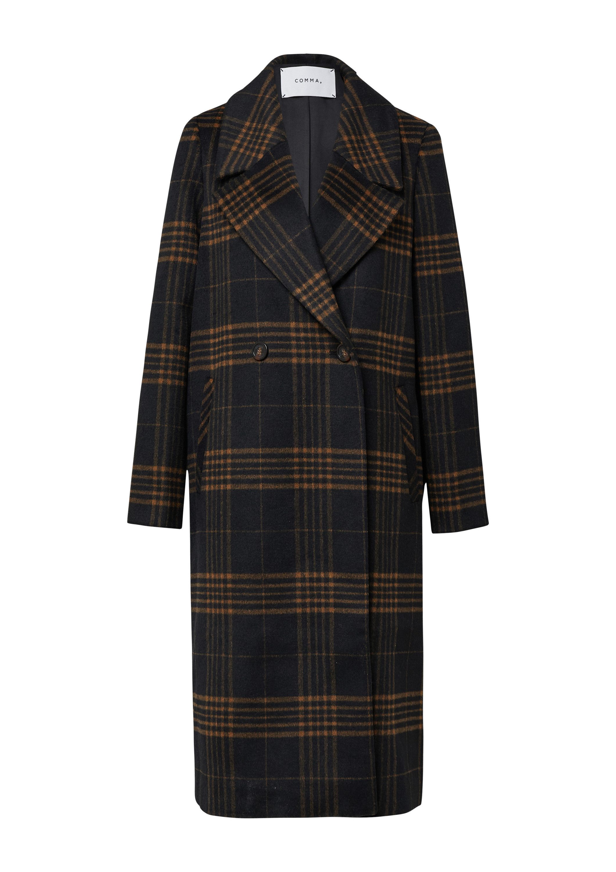 comma Wintermantel Outdoor-Mantel Zweireihiger Blazermantel mit Karomuster günstig online kaufen