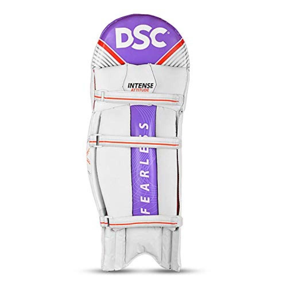 DSC Protektoren-Set Intense Attitude Cricket Batting Legguard (Verkaufspaket: 1 Paar Batting Leg Guard, bietet mehr Komfort und Stabilität), Breiter Riemen und Knöchelschaum, Komfort und Stabilität