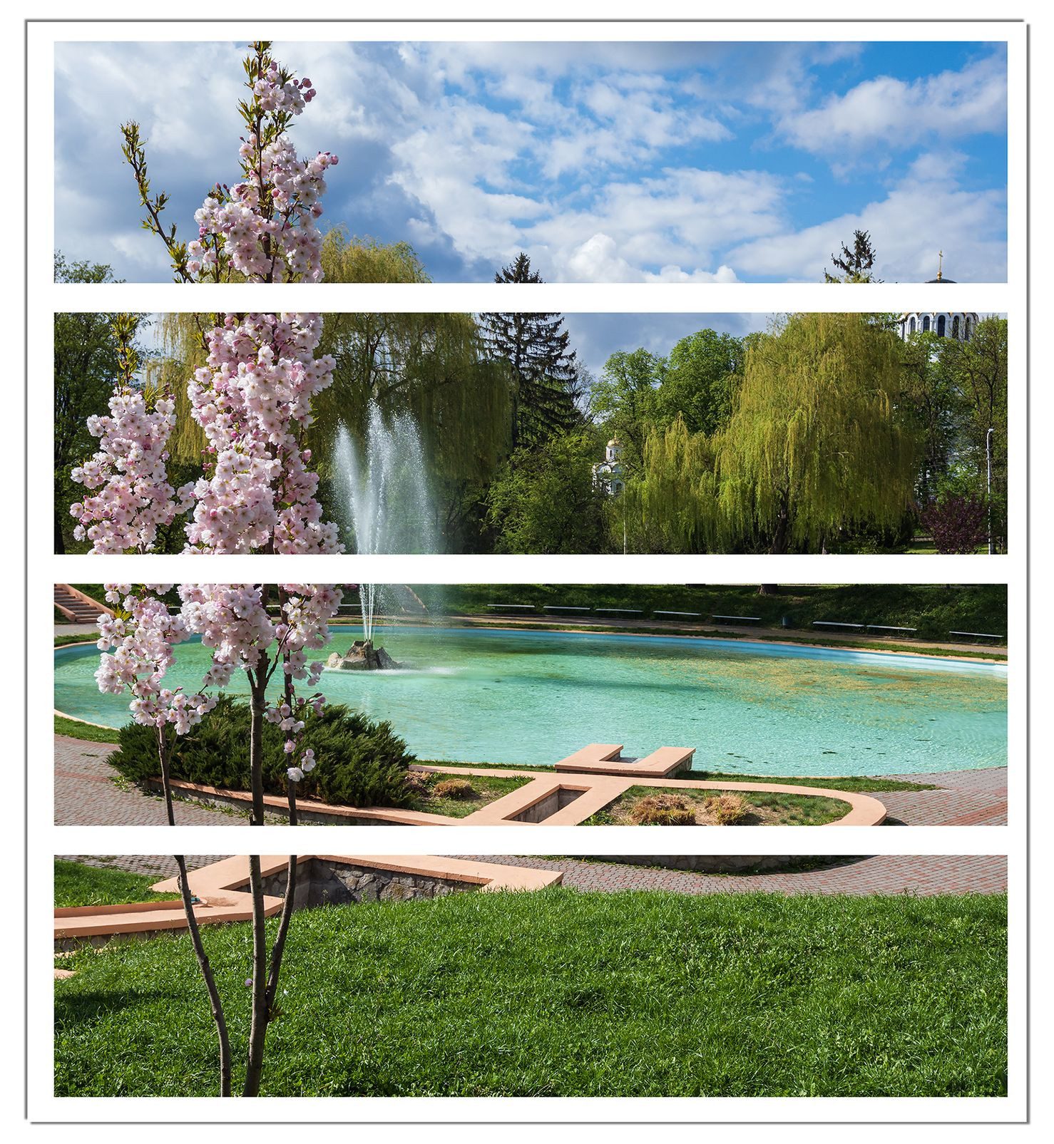 Wallario Möbelfolie Frühling im Stadtpark