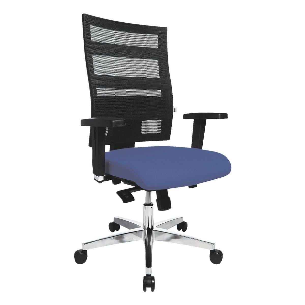 Otto Office Premium  Office Premium Schreibtischstuhl Premium, mit Armlehnen, Sitztiefenverstellung und schwarzer Netzrückenlehne blau
