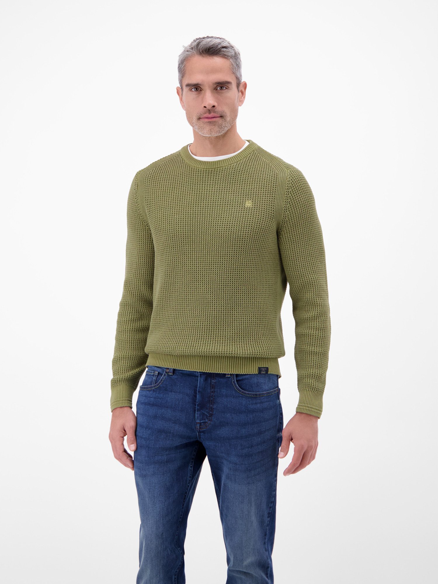 Strickpullover Herren Crewneck-Stricker in Strukturqualität