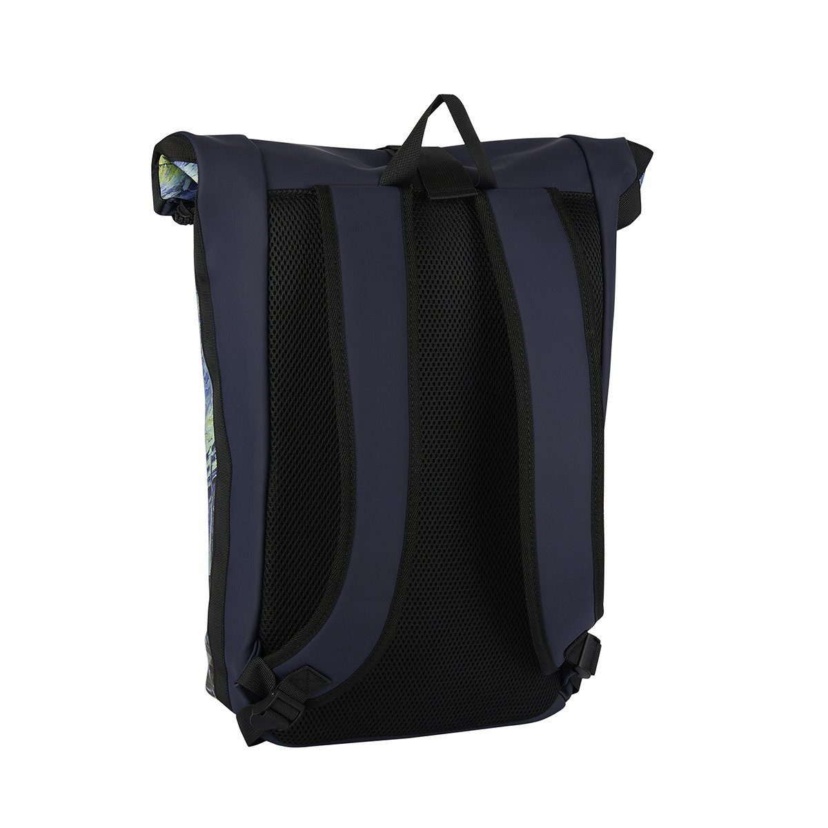 NEW REBELS Freizeitrucksack Roll Up RollTop Kurier Rucksack New York Starry Night, Sternennacht, wasserabweisendes Planenmaterial, Laptopfach