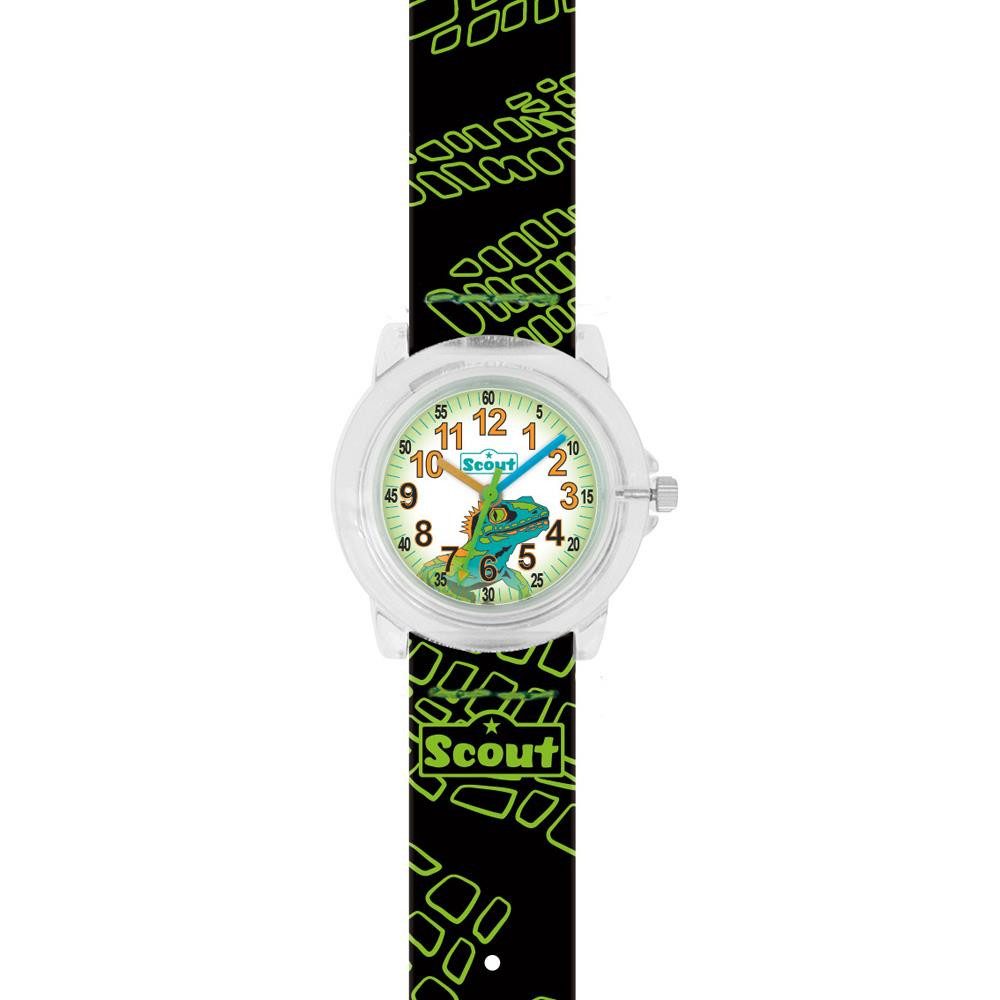 Scout Quarzuhr Scout Armbanduhr Lizard für Jungen, Kunststoff, schwarz, grün