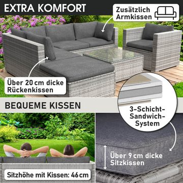 BRAST Gartenlounge-Set Cosy für 5 Personen inkl. extra Dicke Kissen, TÜV geprüft Outdoor Loungemöbel Sitzgruppe Essgruppe Garnitur