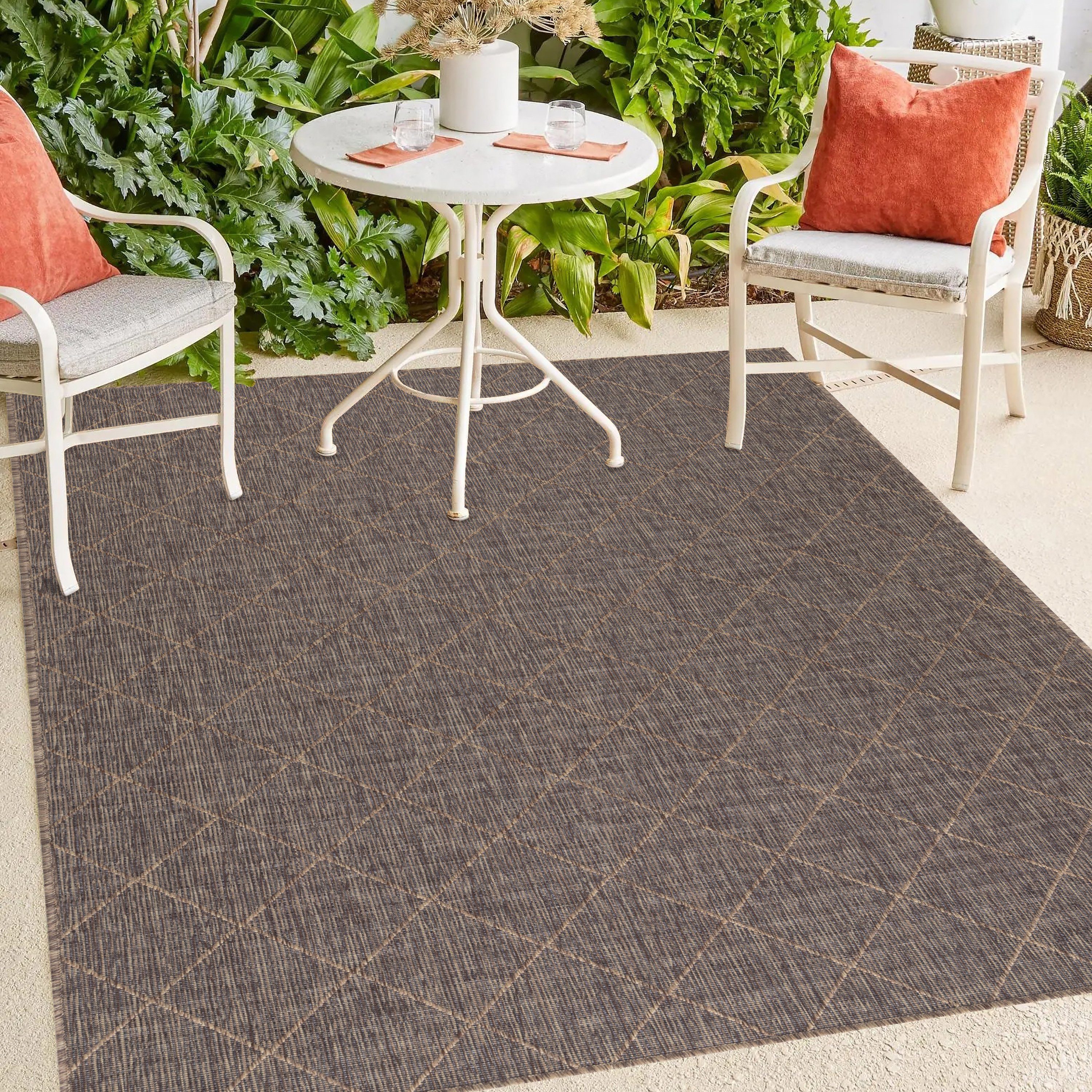 Outdoorteppich Indoor Teppich Kurzflor, Miovani, Rechteckig, Höhe: 3 mm, Garten, Terasse Kupfer