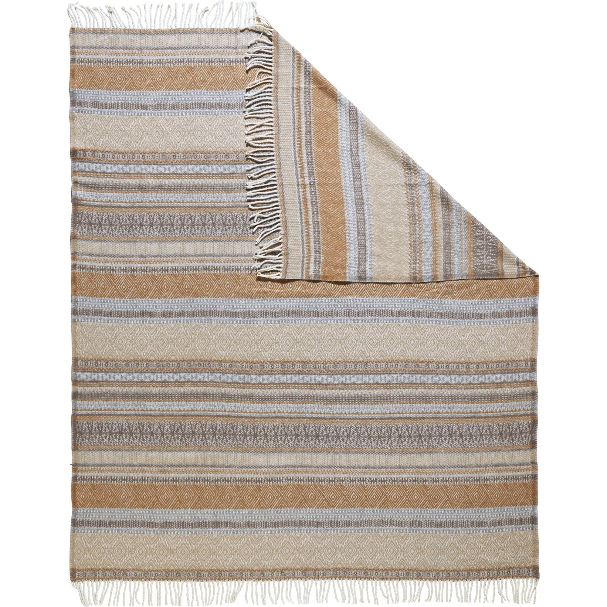 Plaid Plaid "Sovana", Erwin Müller, Baumwollmischung Streifen/Ornamente