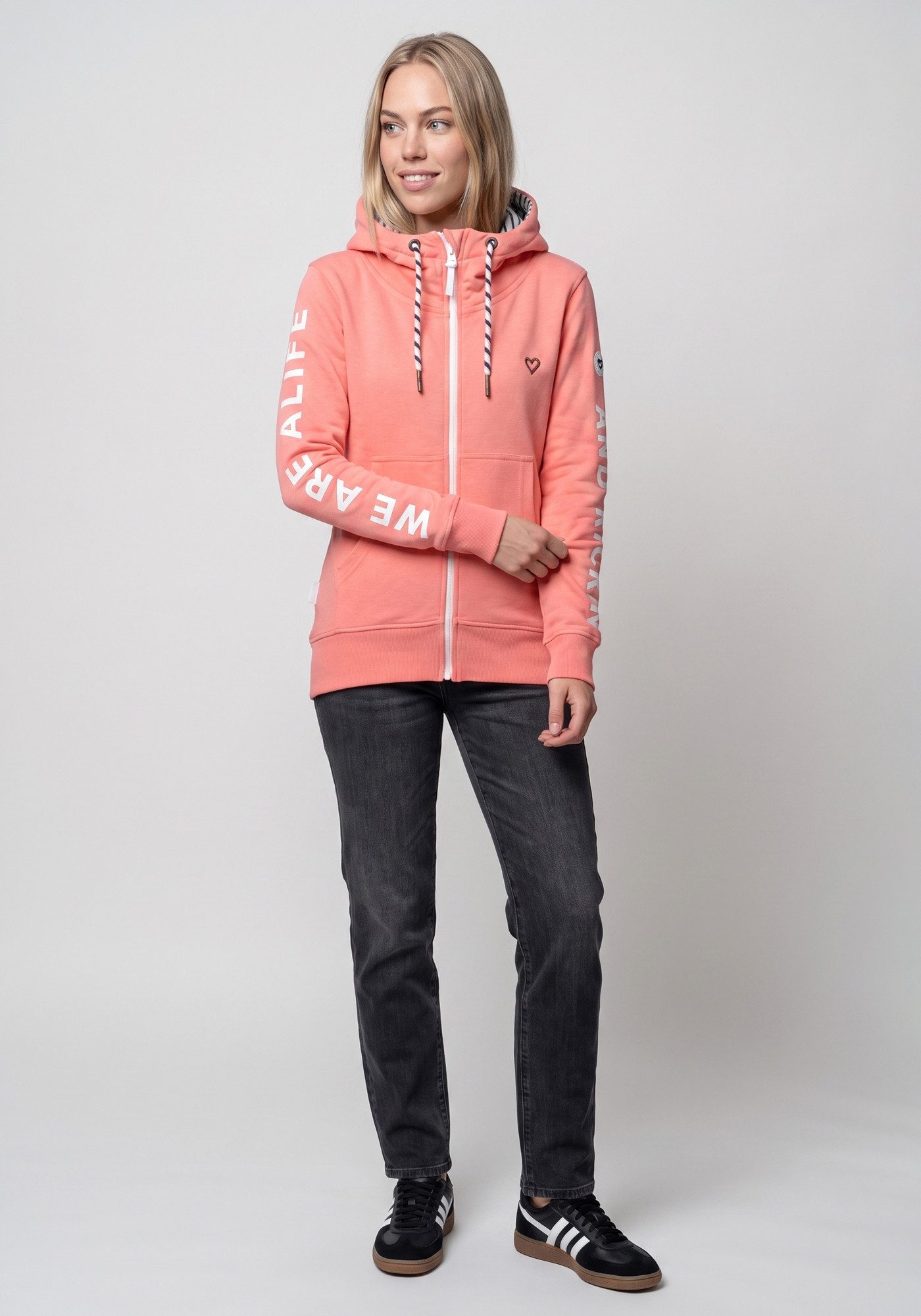 Alife & Kickin Sweatjacke JessyAK A leichte Kapuzensweatjackemit Logo-Schriftzug auf den Ärmeln – Bild 4 von 5