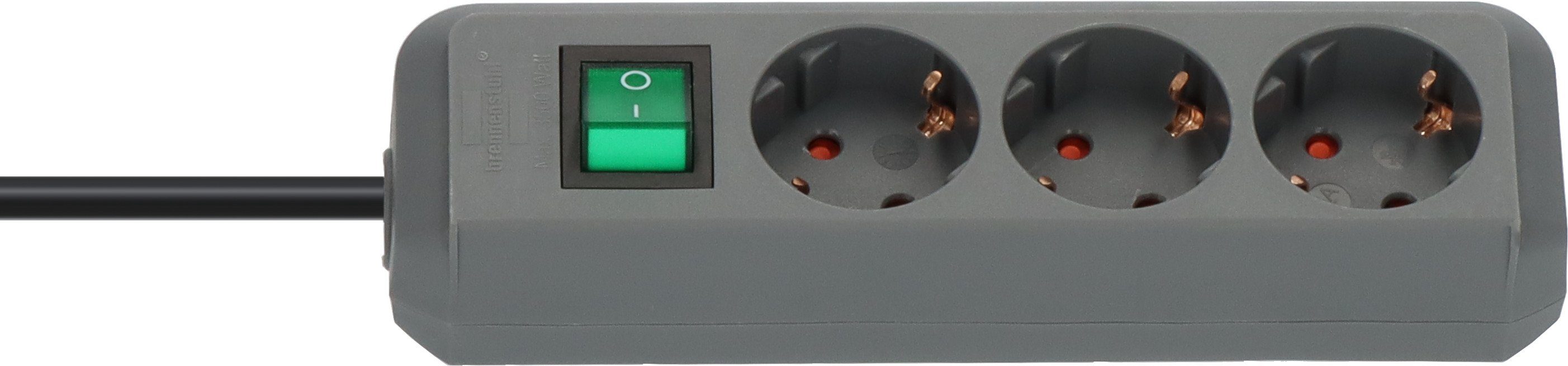 (Kabellänge Steckdosenleiste mit 1,5 Berührungsschutz 3-fach Schalter m), erhöhtem und Eco-Line Brennenstuhl